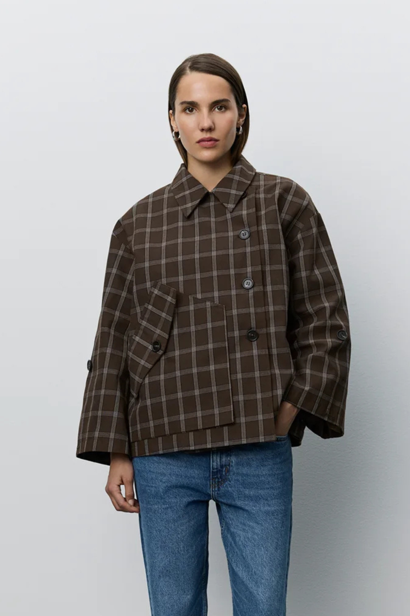AGATHA JACKET - BROWN CHECK