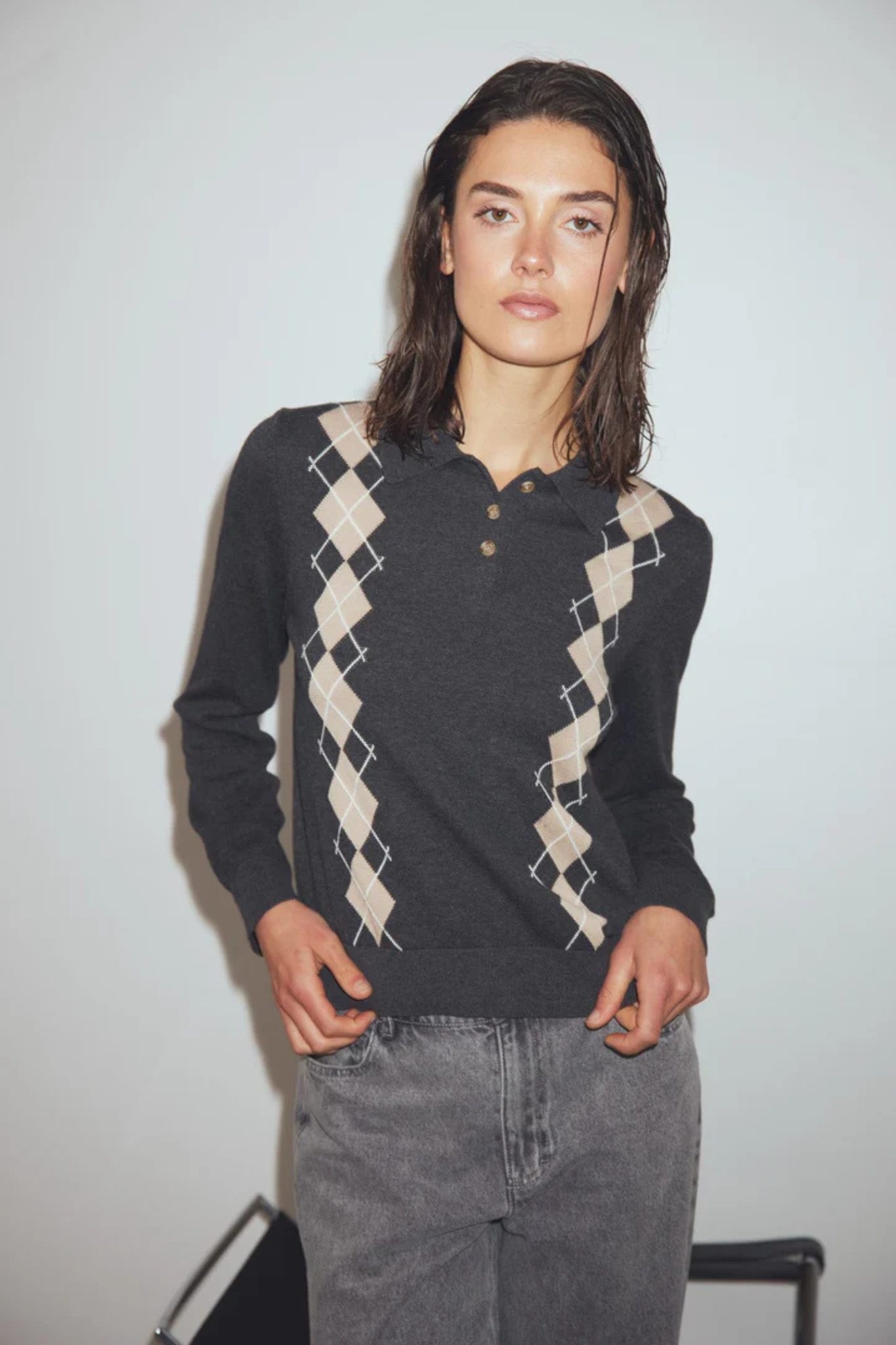 MAXINE KNIT - DASHA GREY CHECK