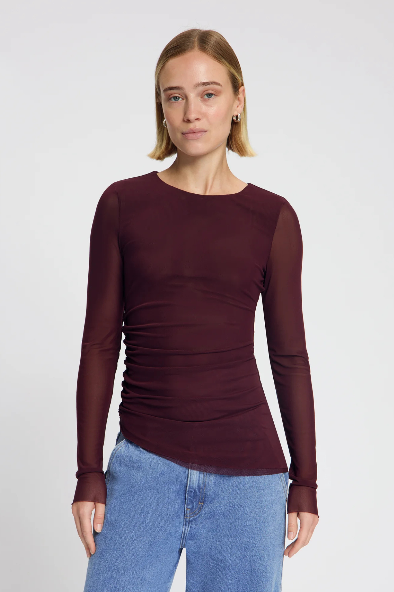 LILA MESH TOP - BORDAUX