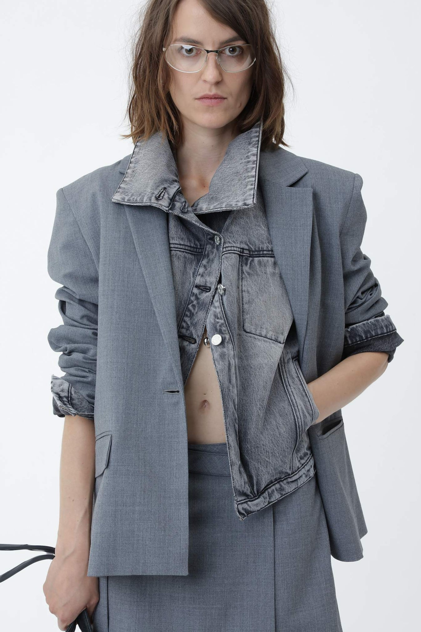 ANIRA BLAZER - GREY MELANGE