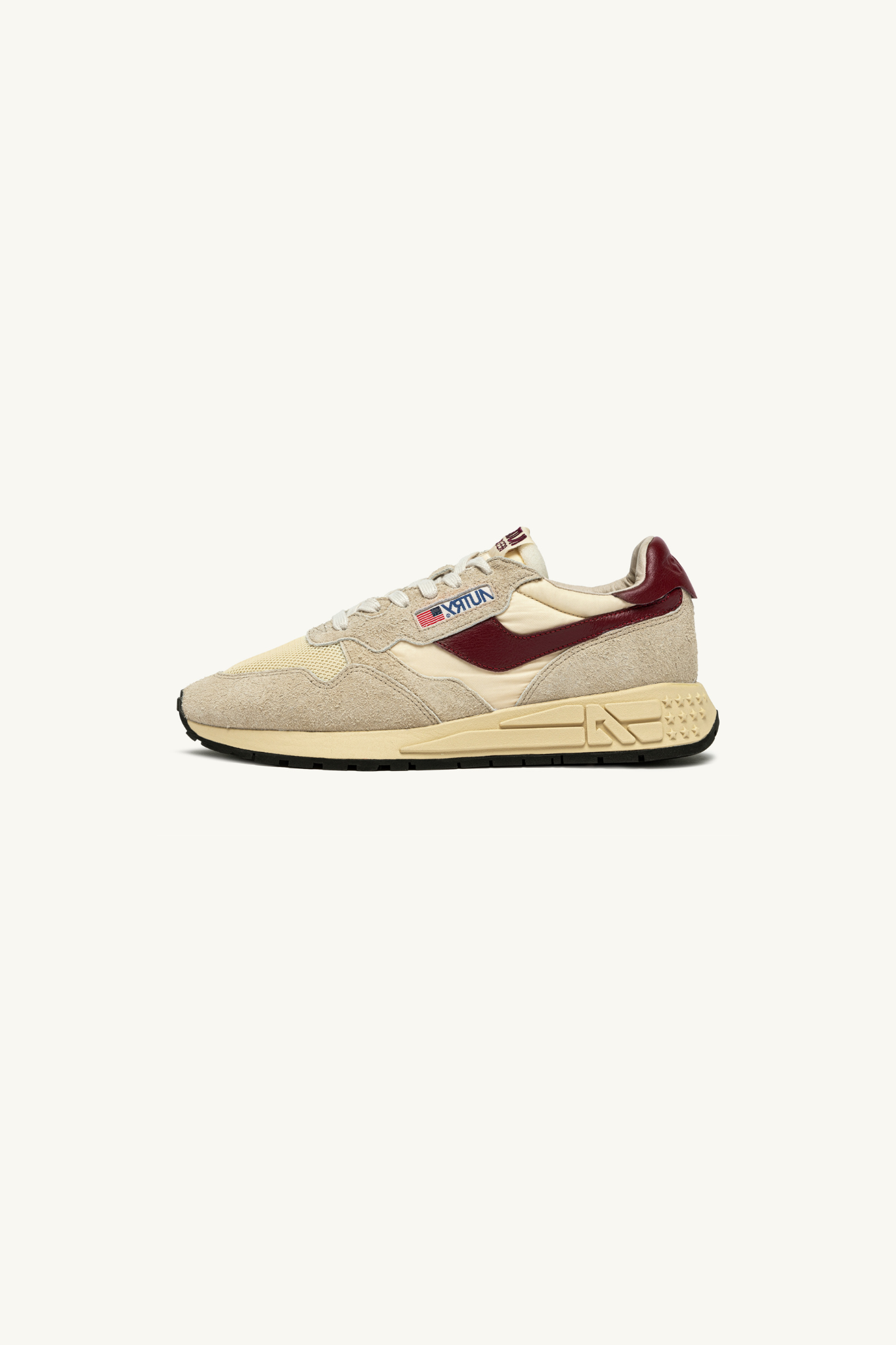 WWLW-UT25 - REELWIND LOW WOMEN SNEAKERS - SUEDE/NET ECRU/RUB WINE