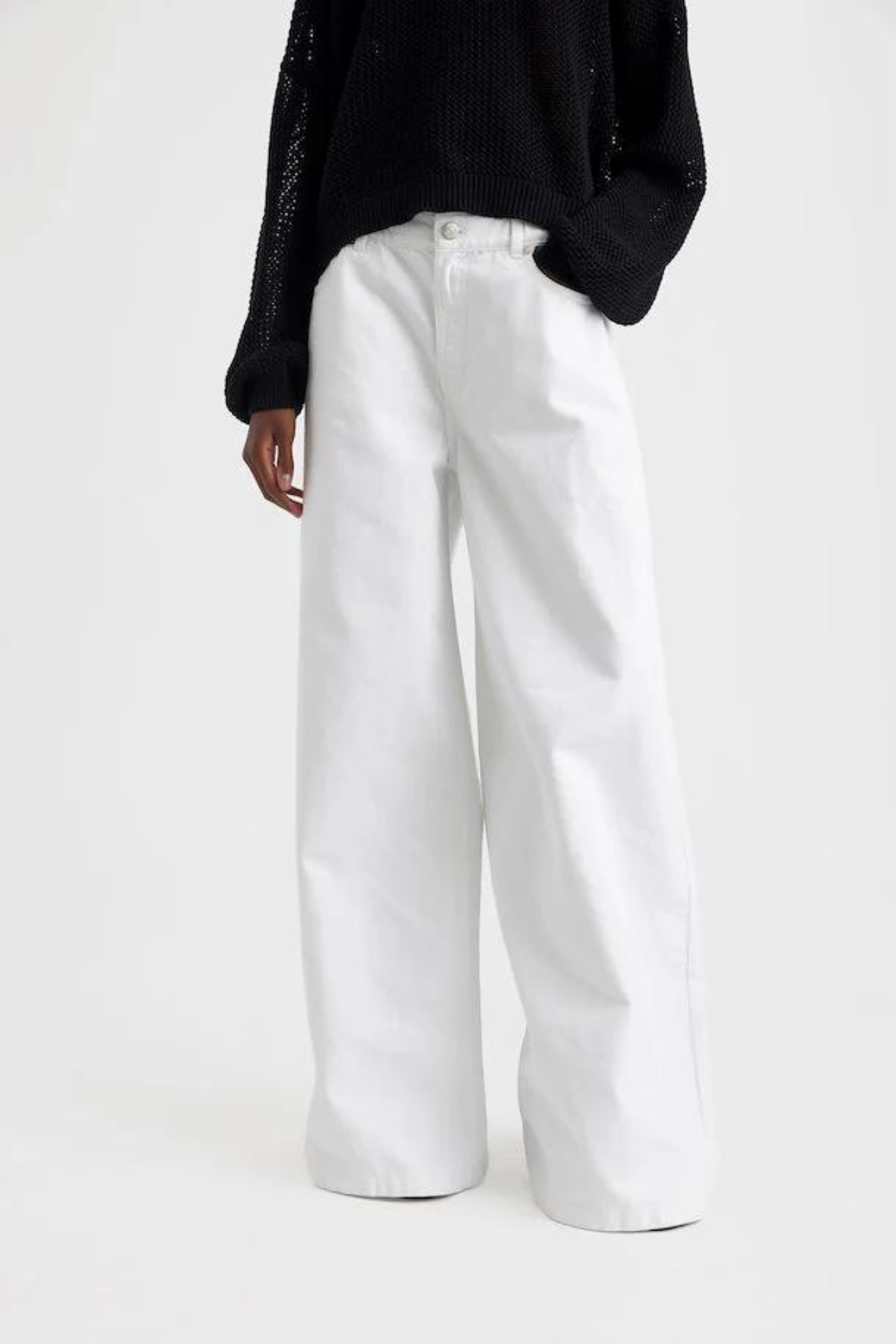 MILYGZ MW WIDE PANTS - WHITE WASH