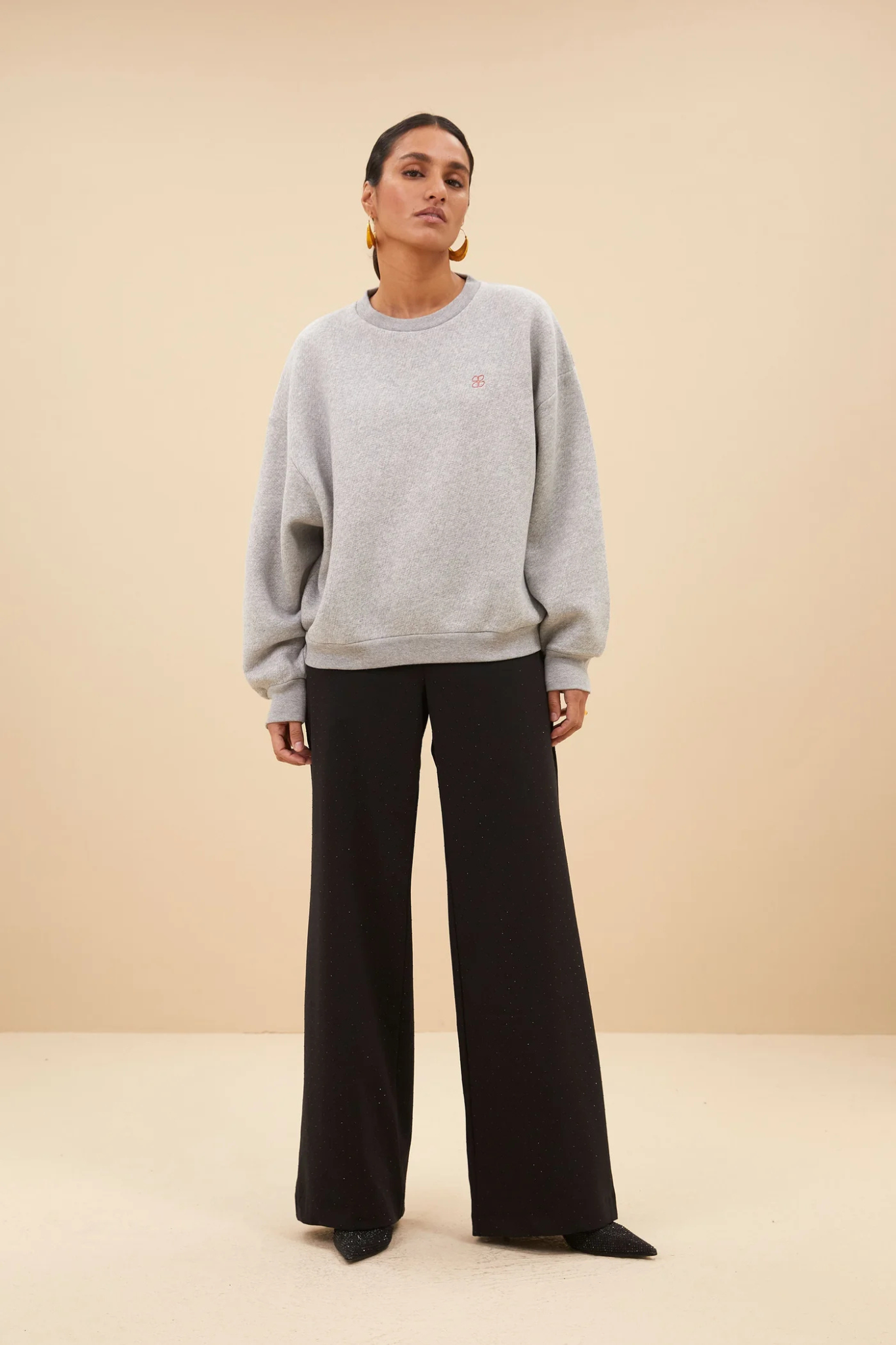 BIBI BOOGIE NIGHTS SWEATER - GREY MELEE