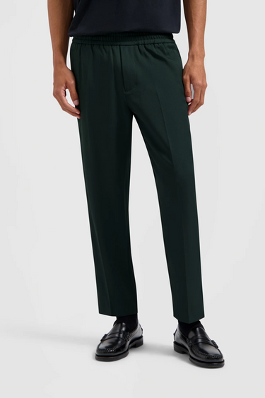 SLIM ELASTICATED PANTS - GREEN SLATE