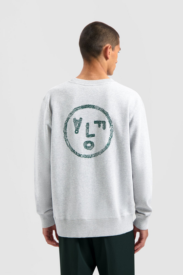 SCRIBBLE FACE CREWNECK - HEATHER GREY