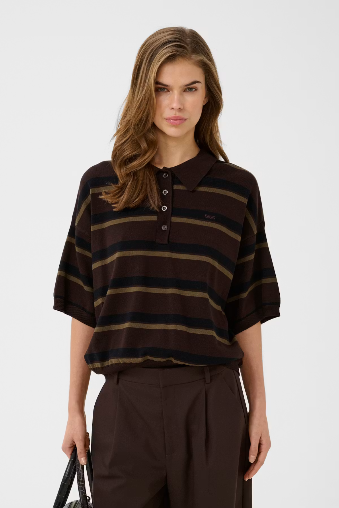 TAIA SS KNIT POLO  - MULTICOLOR