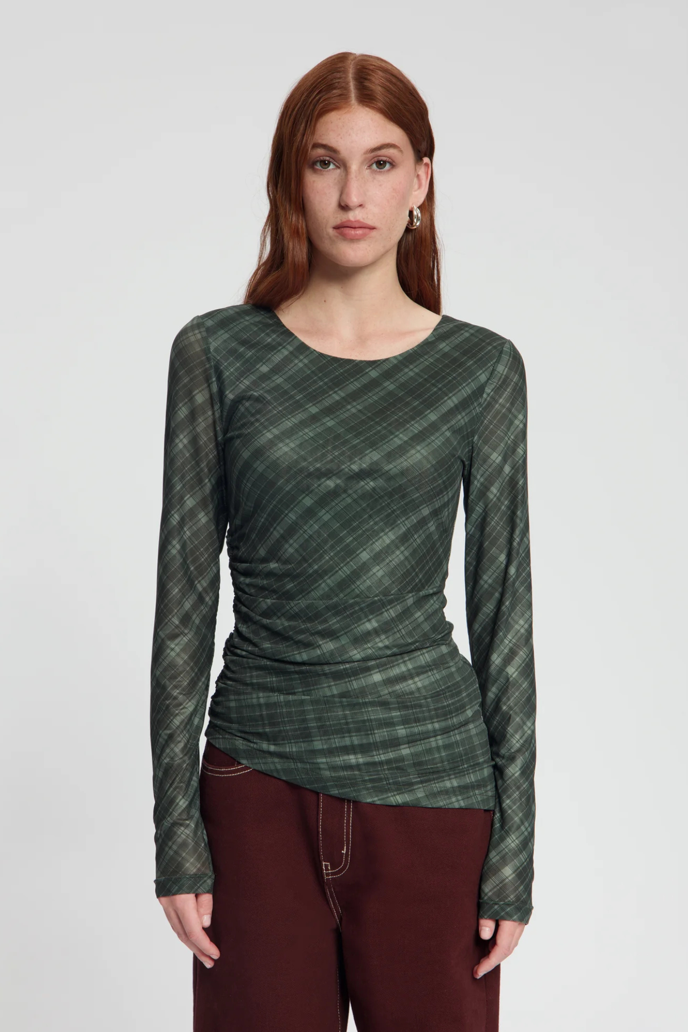 LILA MESH TOP - BLACK CHECKED
