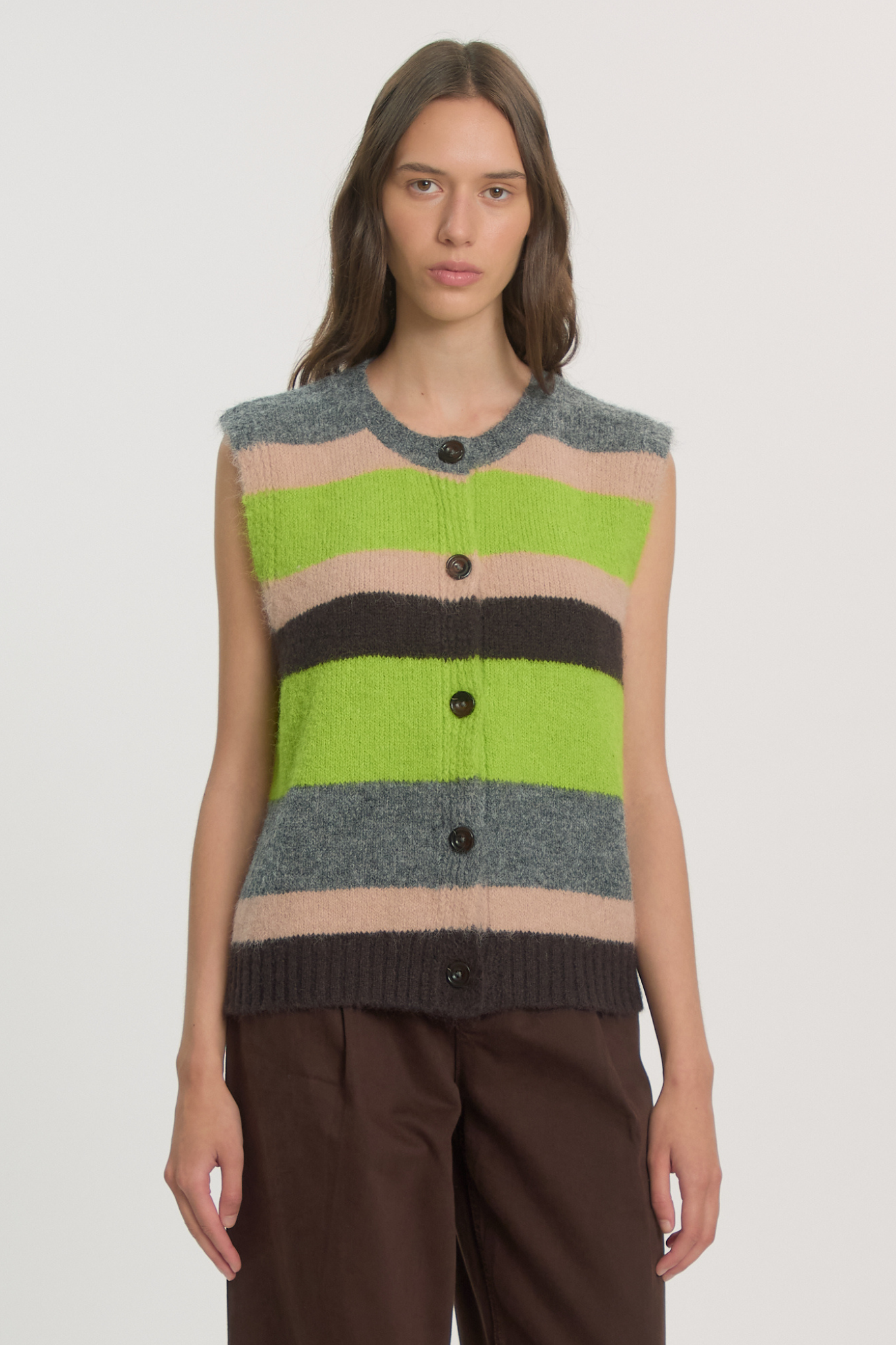 WEDEKE KNIT VEST - MULTI STRIPE
