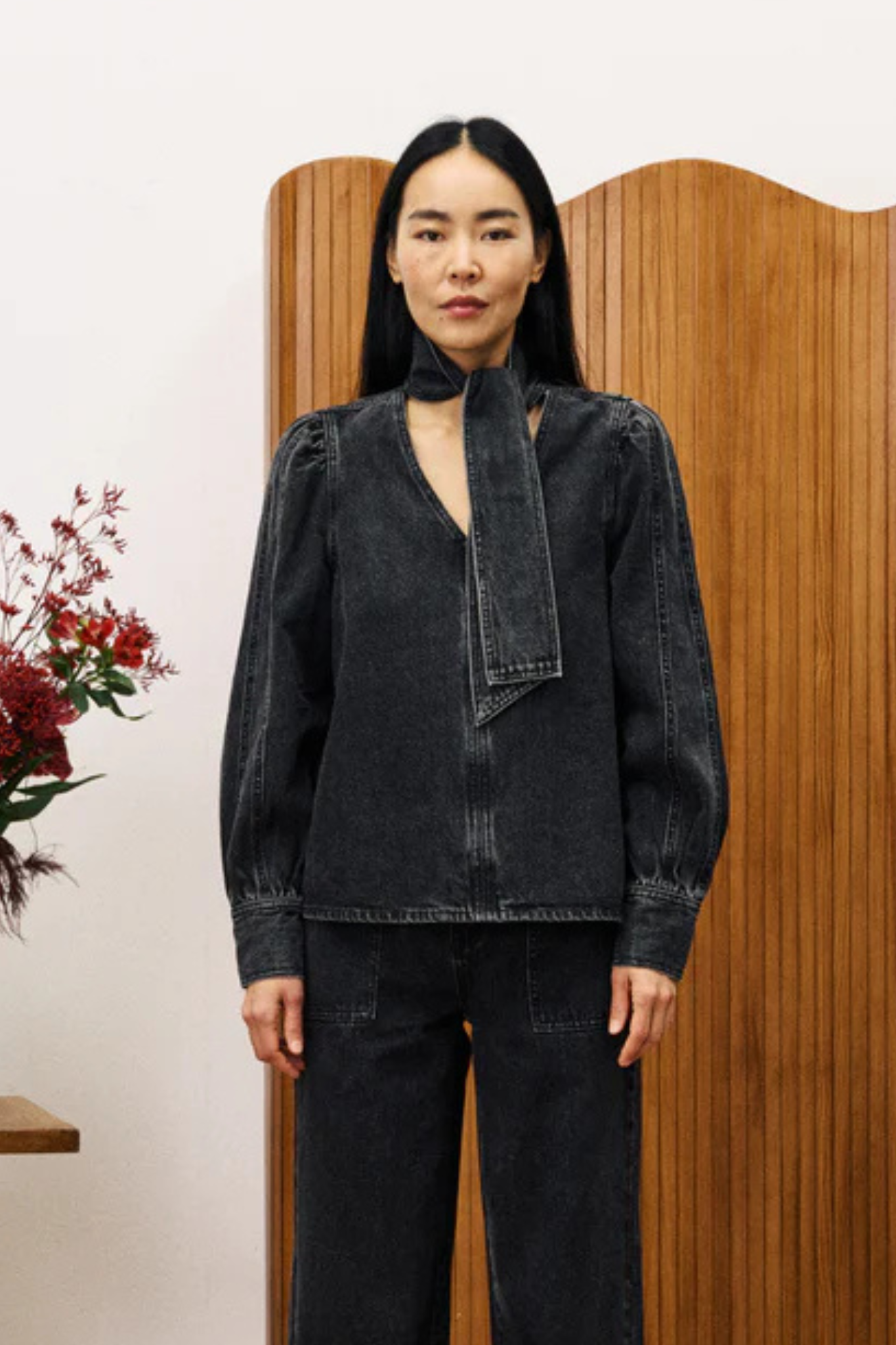 BOURGEONS BLOUSE - BLACK
