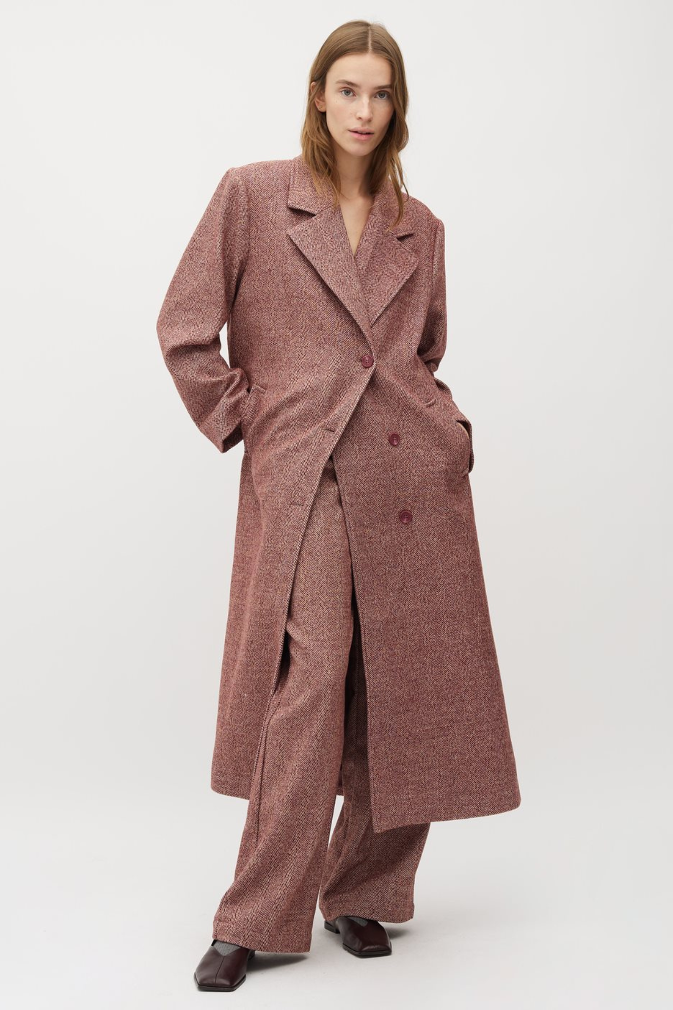 DYANI HAROLINE COAT - FIG MELANGE