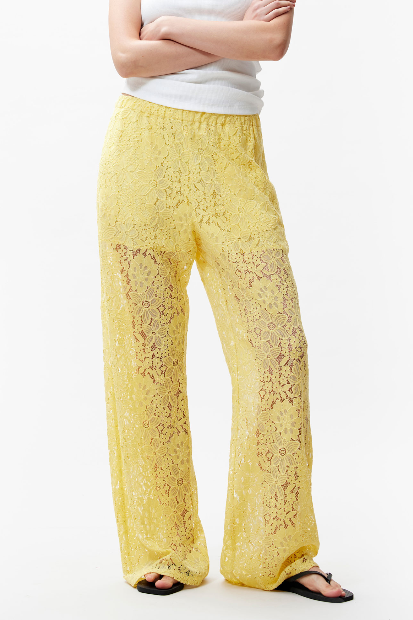 PULL ON LACE PANTS - CITRON