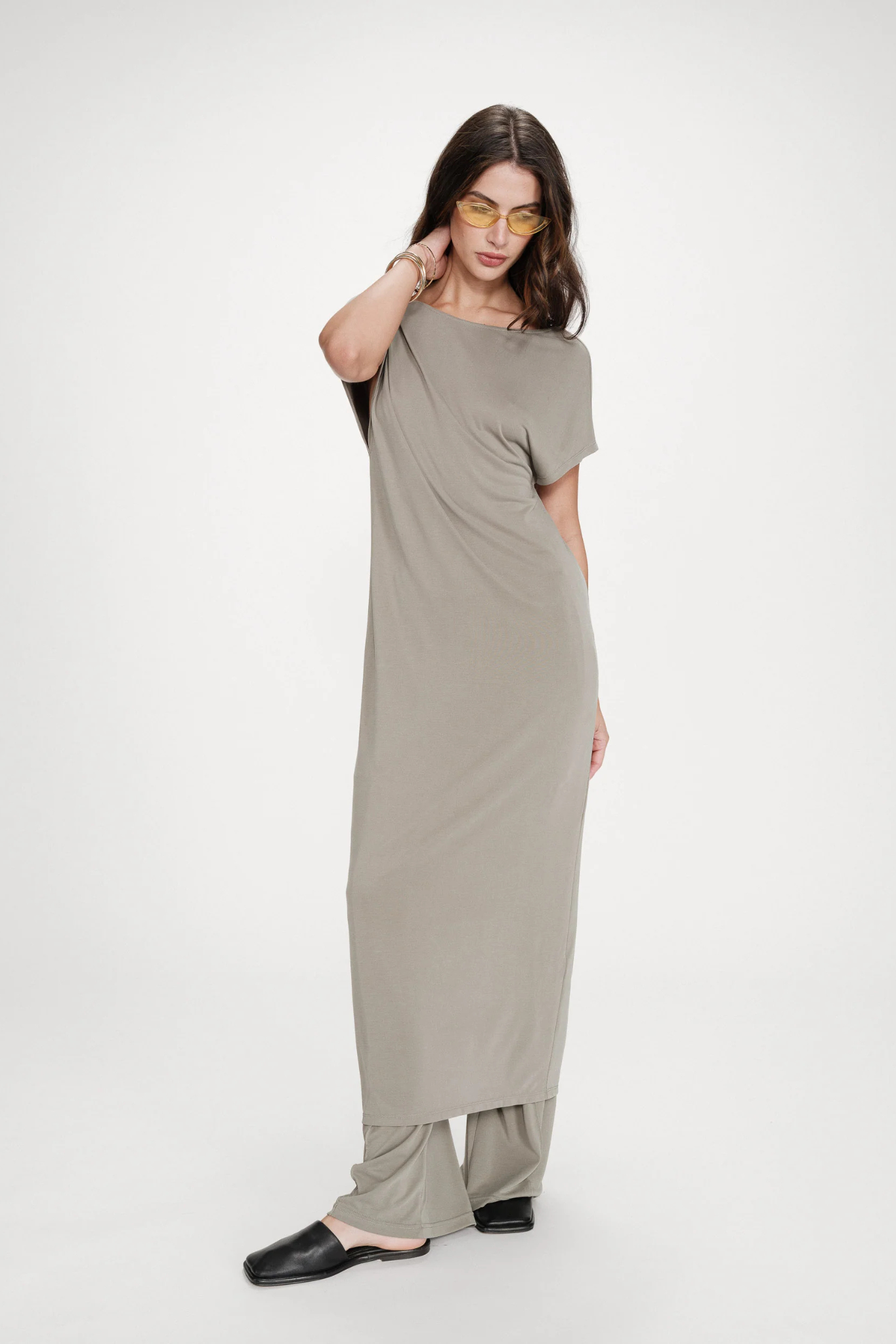 PEACE LONG DRESS - KHAKI