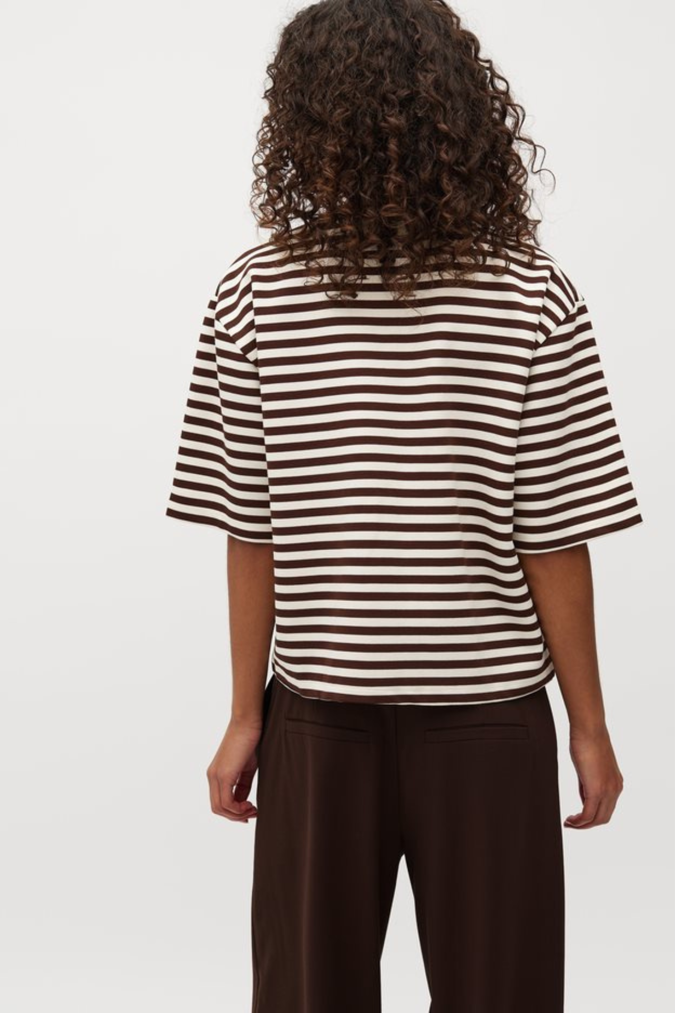 EMRYS BETSY STRIPE T-SHIRT - JAVA SUGAR STRIPE