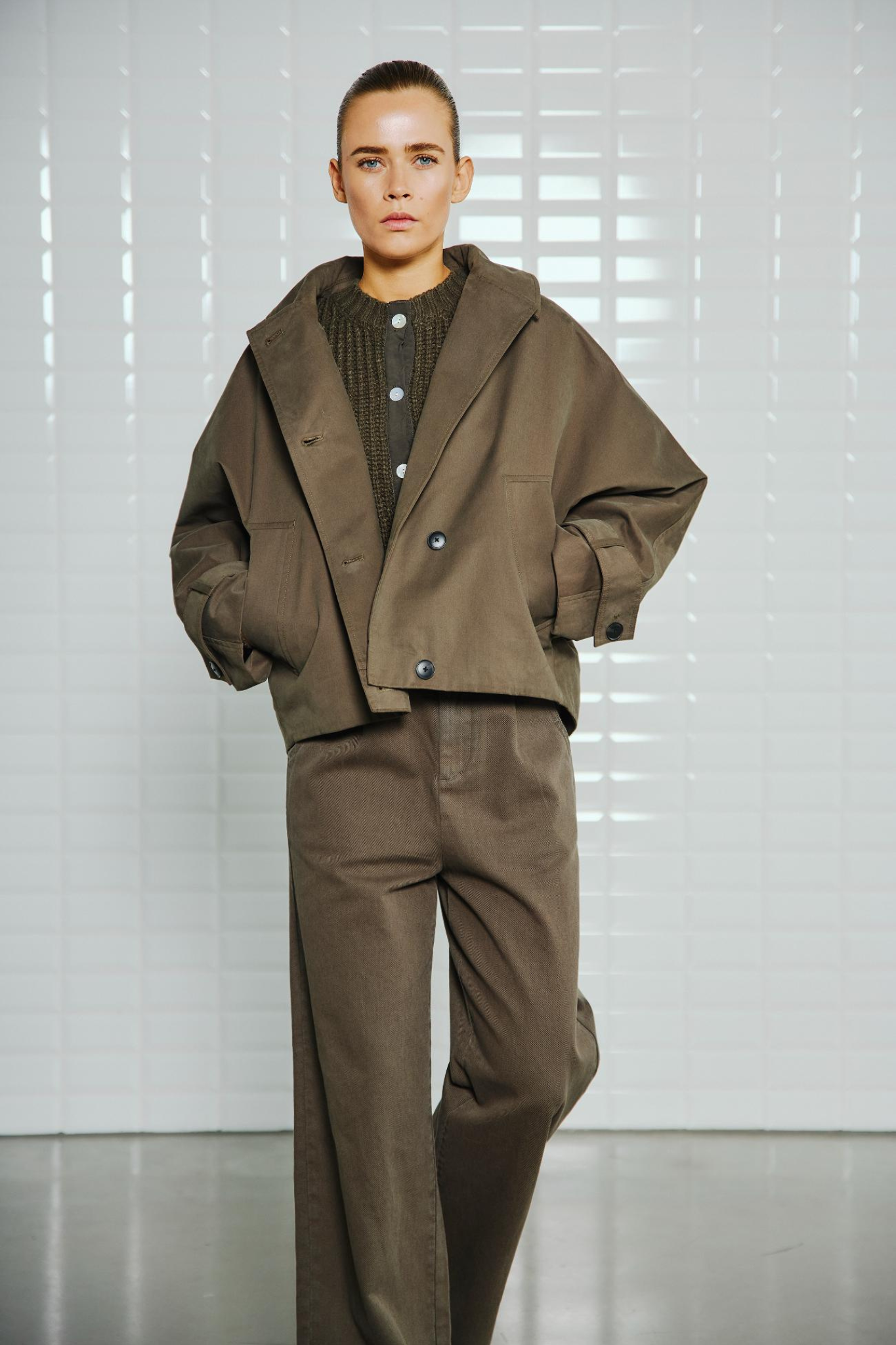 LALAIA HOODED JACKET - MIDNIGHT GREEN