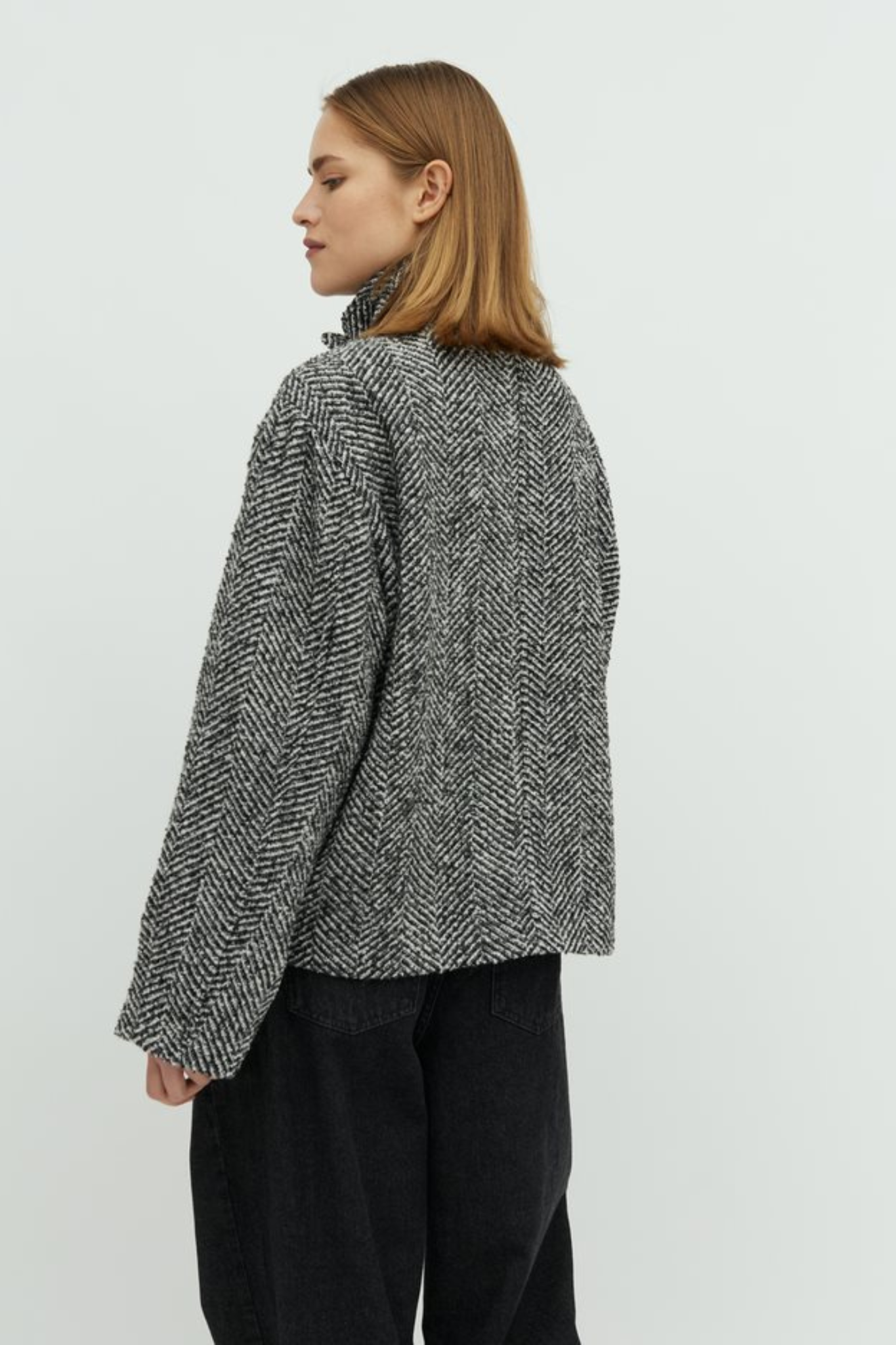 MAKAIA-M HERRA JACKET - GREY HERRINGBONE