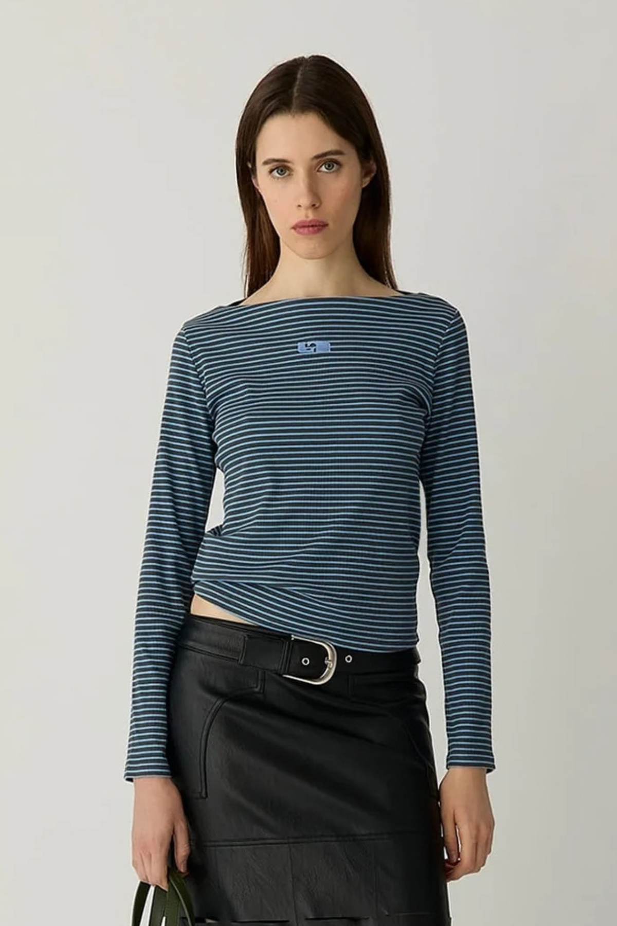 EMORY STRIPED LONGSLEEVE T-SHIRT -  BLUE