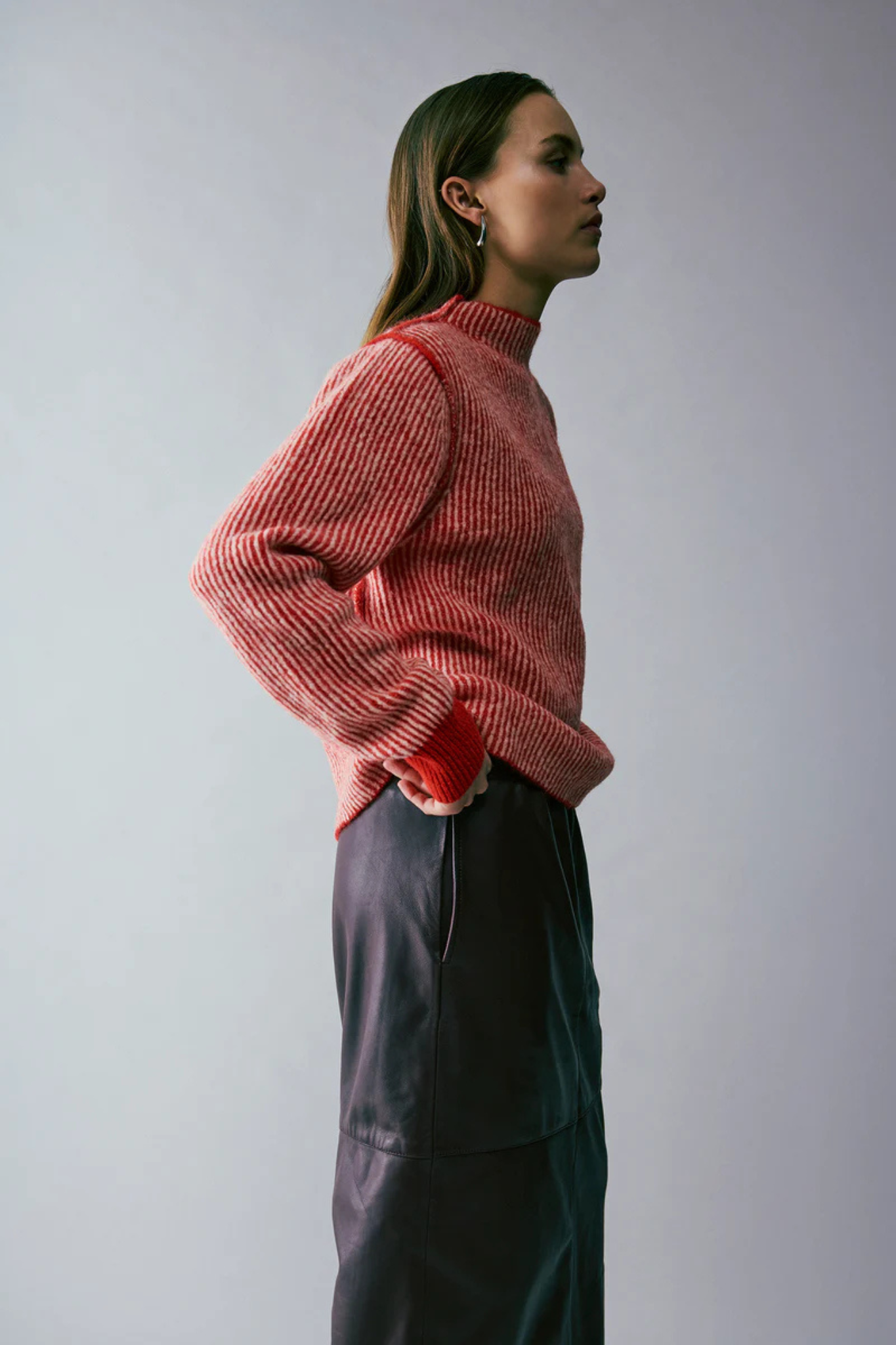 AMES KNIT TOP - RED STRIPE
