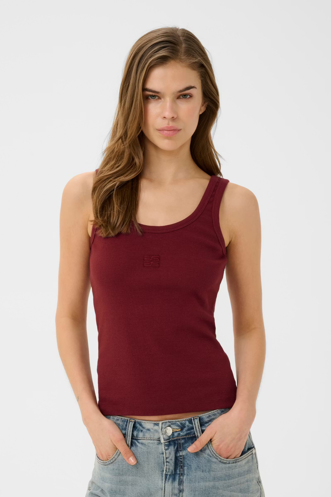DREW LOG TANK TOP - CABERNET