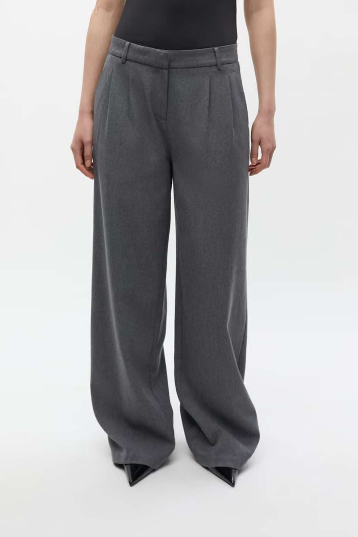 DORE WAIST PANTS - GREY MEL