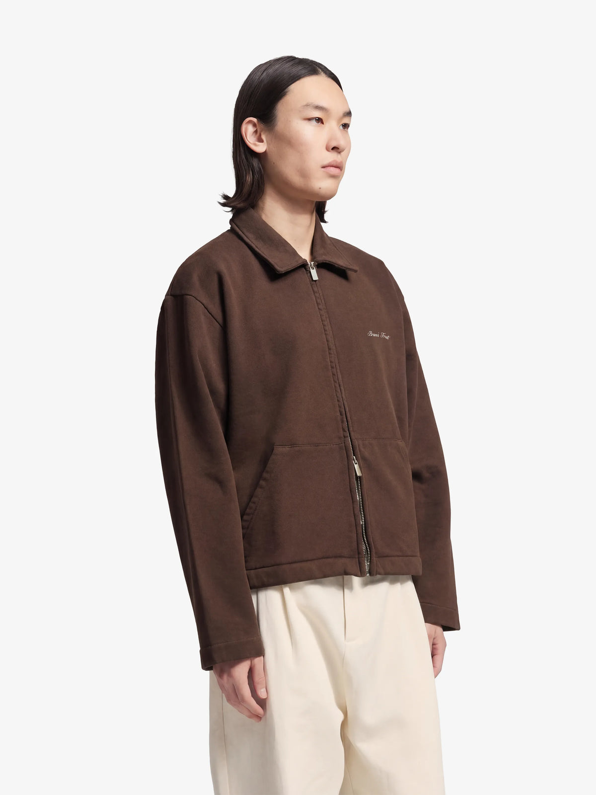 SCRIPT LOGO FULL ZIP - BROWN