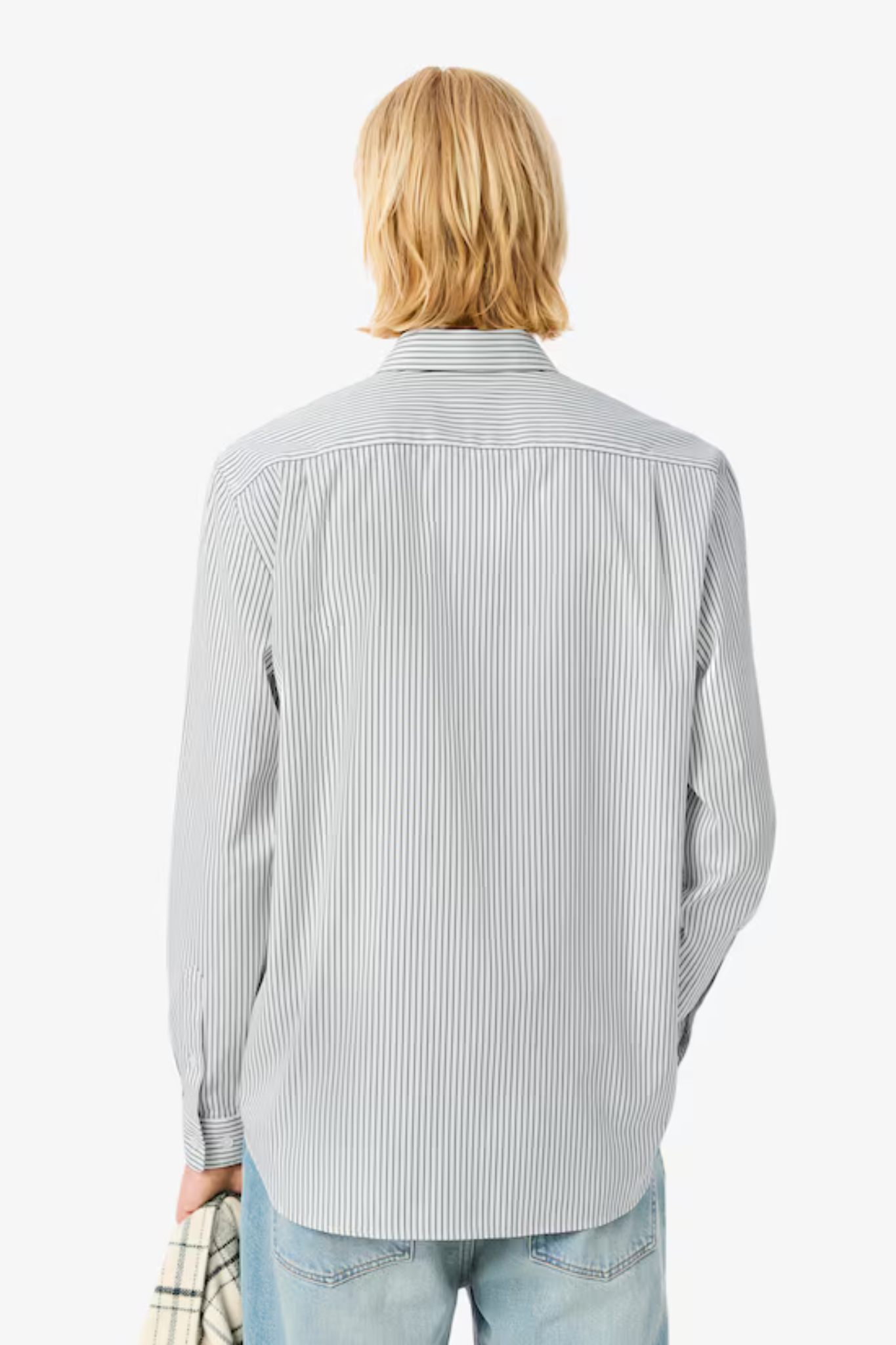 STRIPED PINPOINT SHIRT - WHITE/GREEN