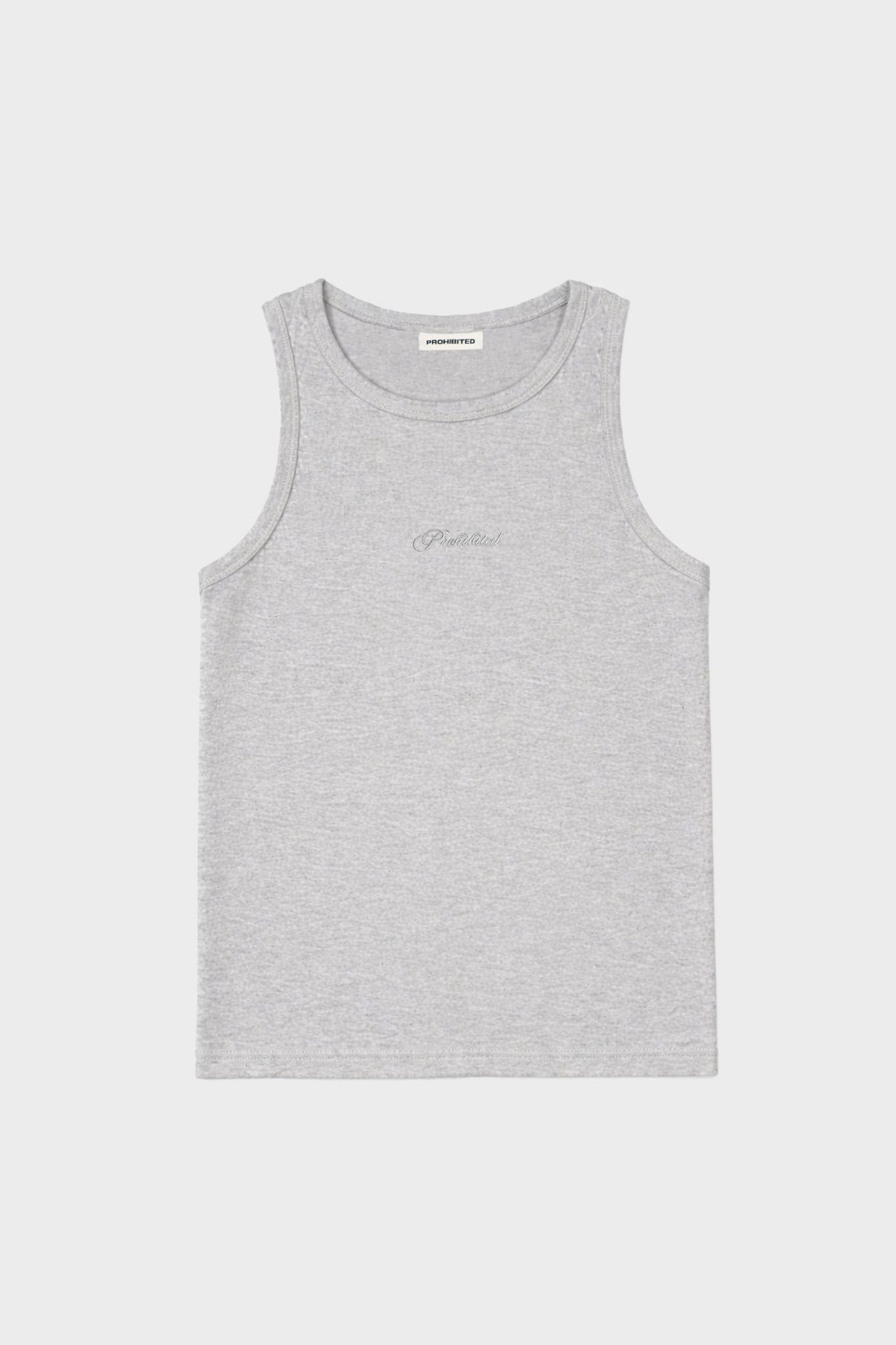 THE EMBROIDERY TANK TOP - GREY MELANGE