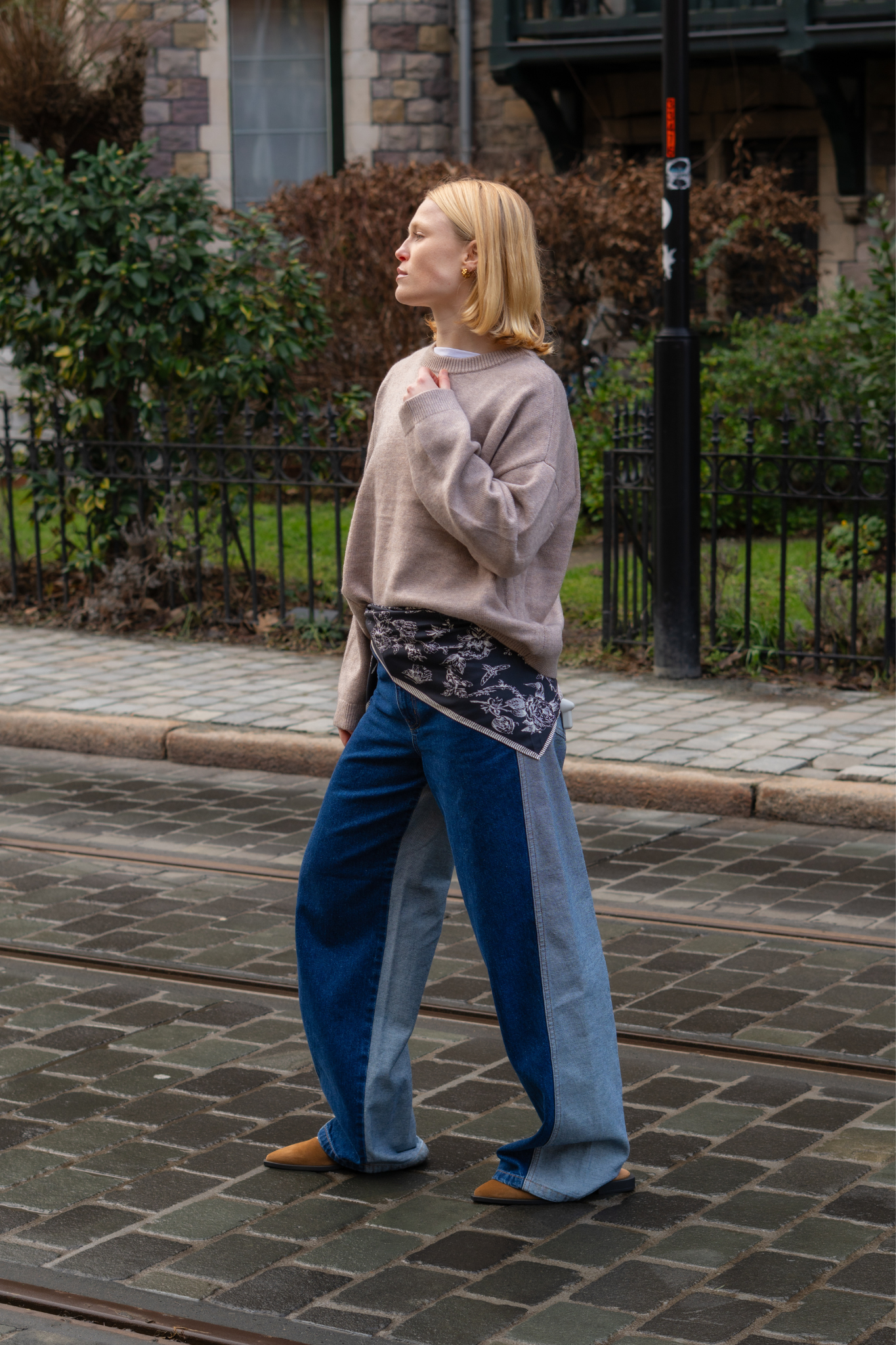 LUKE DENIM CHRISTEL BLOCK JEANS - MID BLUE DENIM