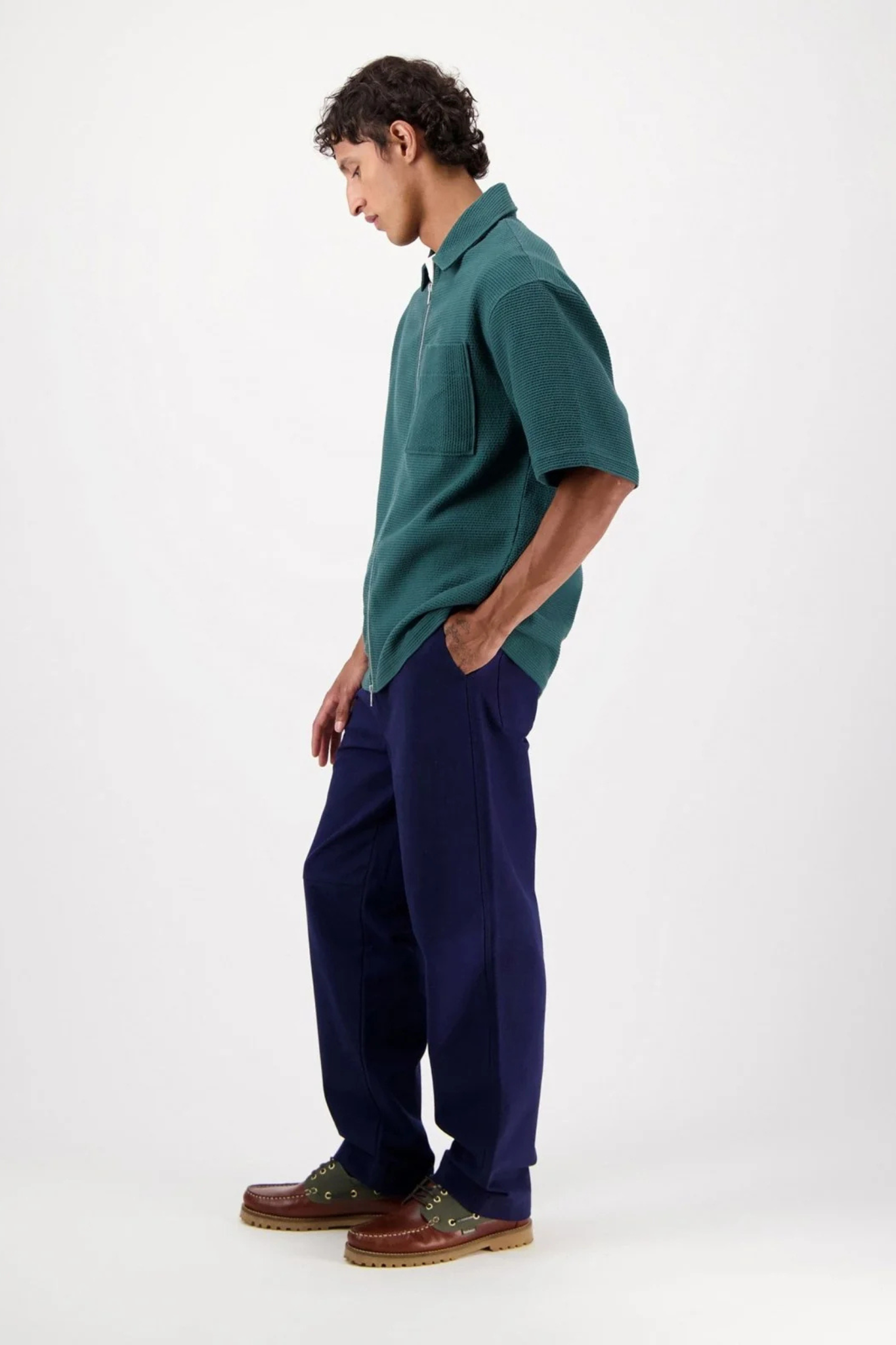 LUIS ZIP SHIRT - BOTANICAL GREEN