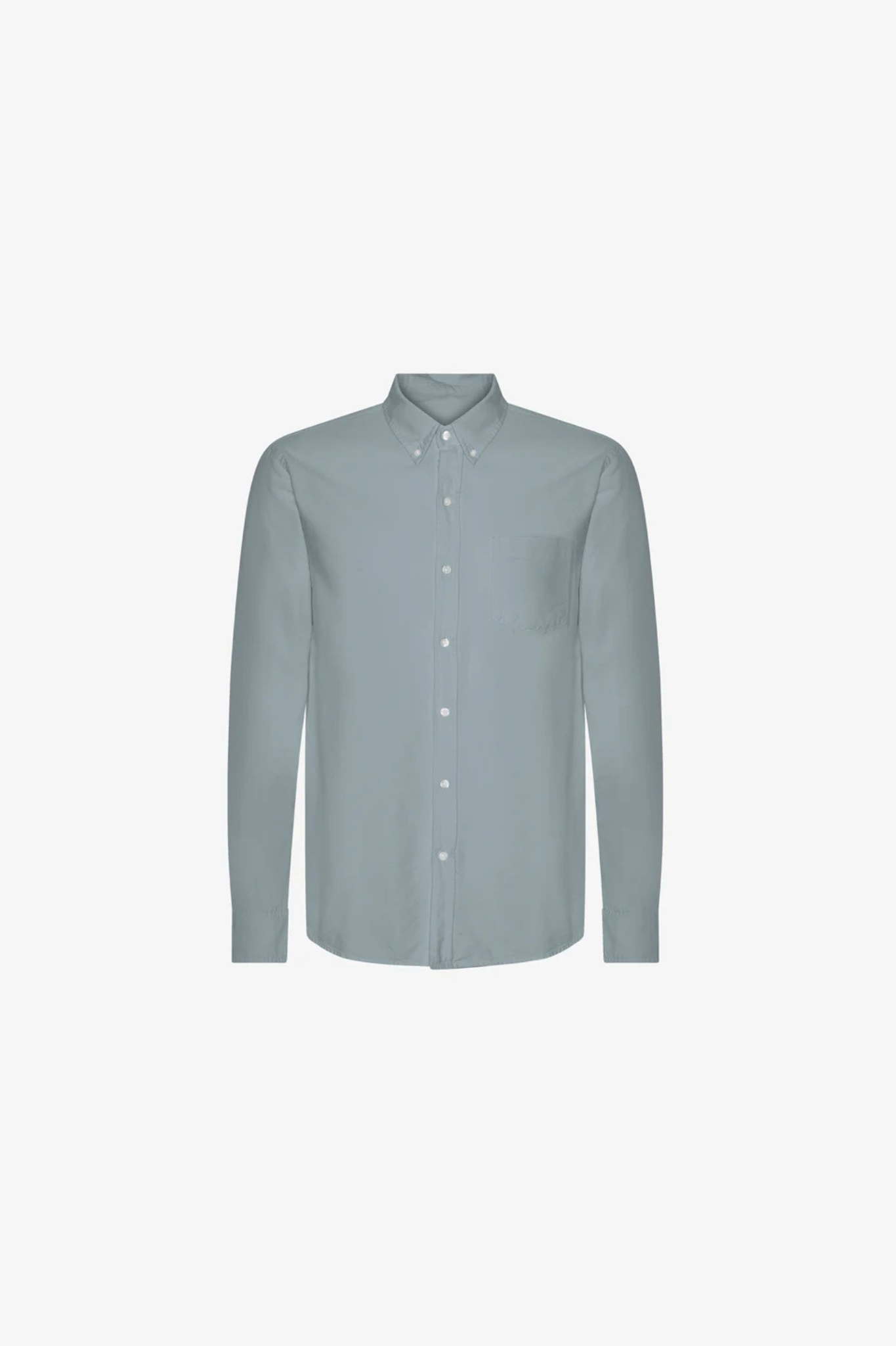 ORGANIC BUTTON DOWN SHIRT - STEEL BLUE