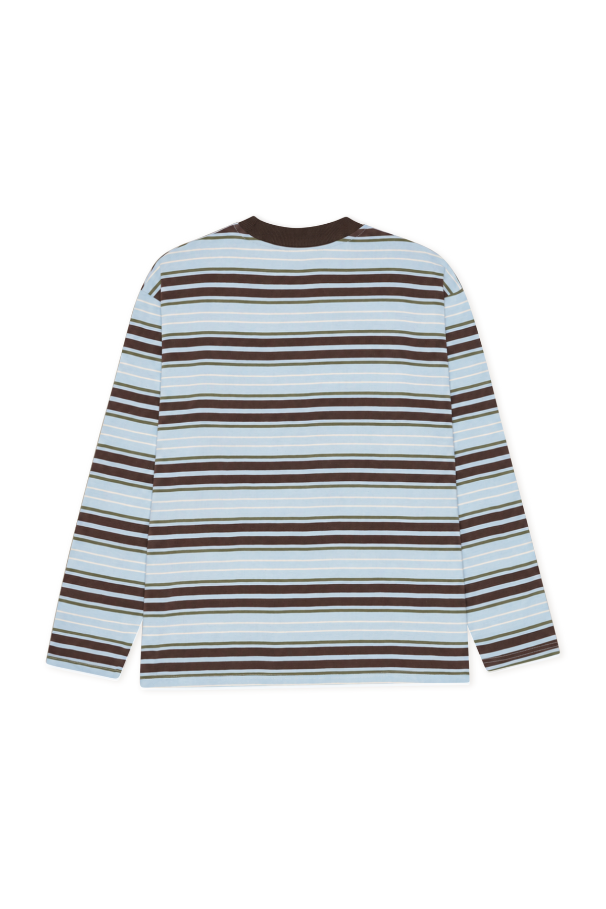 STRIPE T-SHIRT MET LANGE MOUWEN - SKYWAY BLUE
