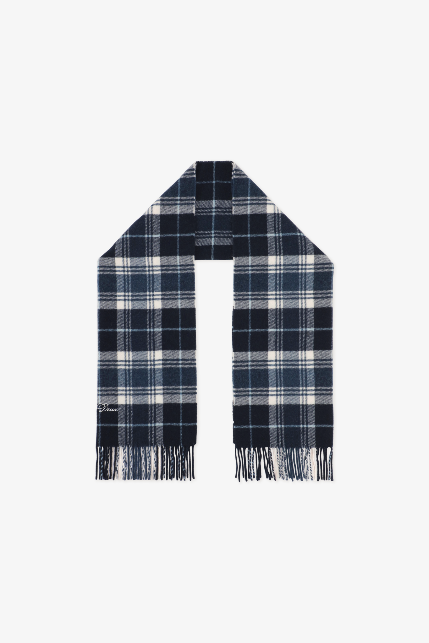 SIGNATURE CHECK SCARF - DARK NAVY