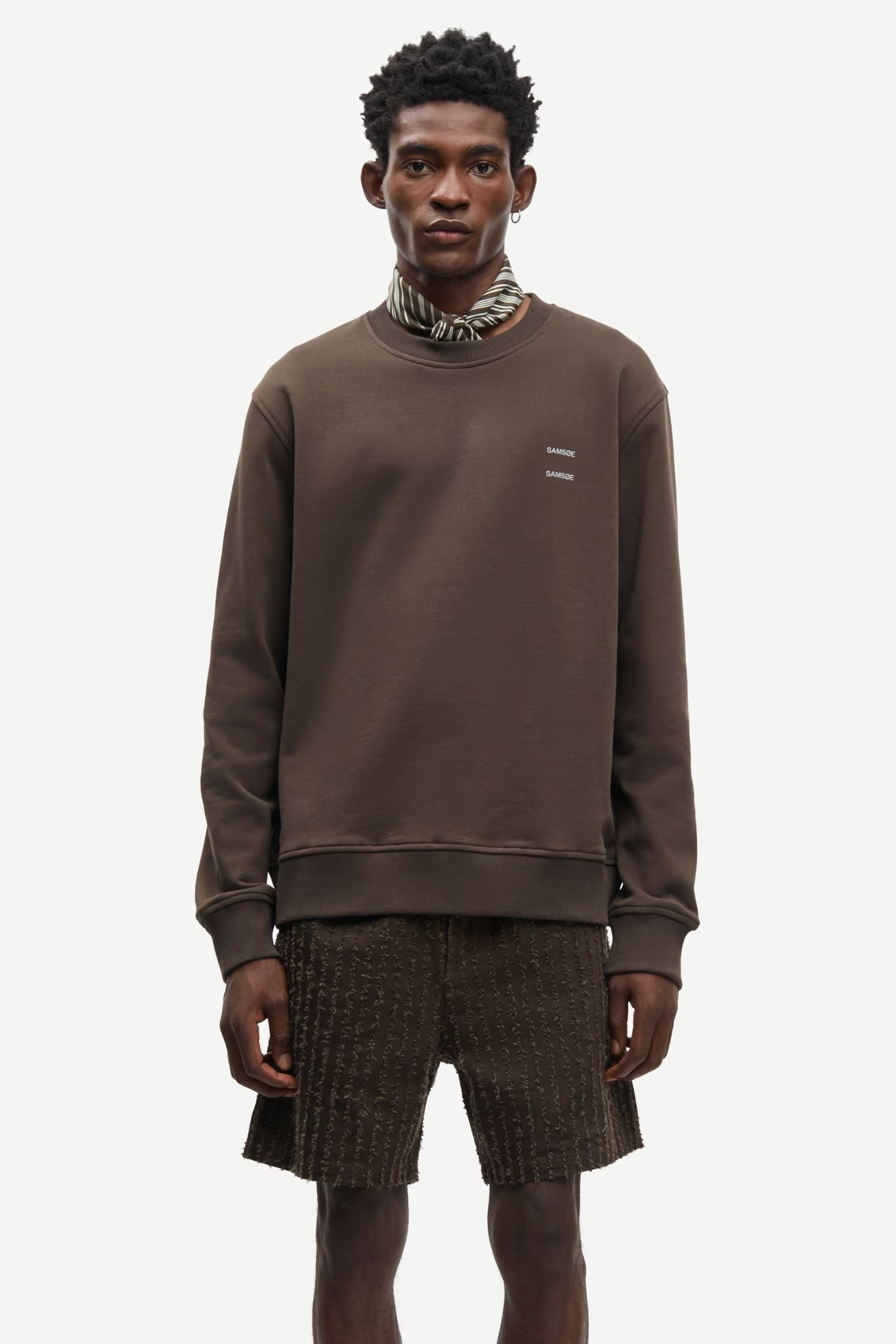 JOEL CREW NECK SWEATER - TURKISH COFFEE