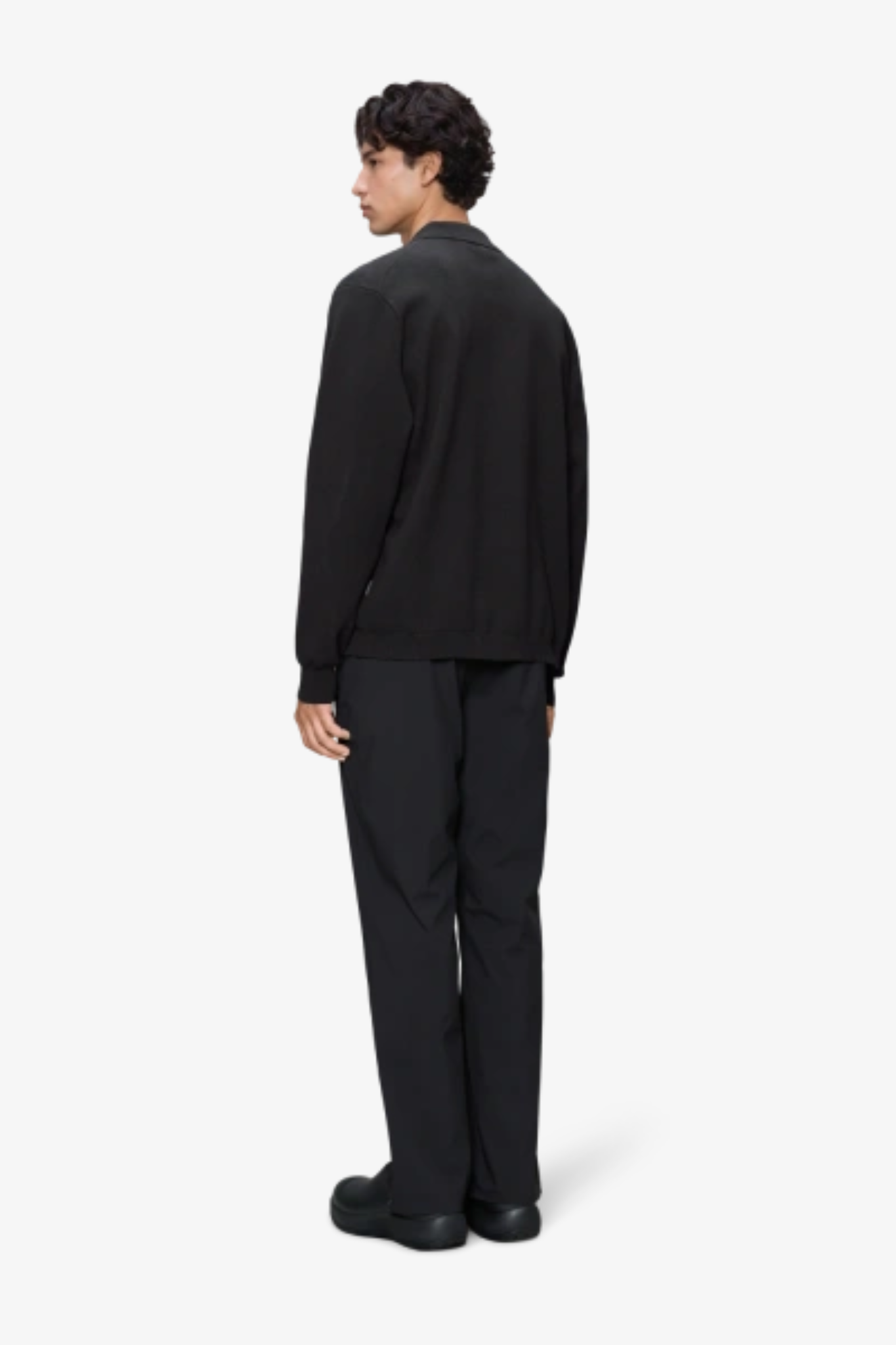LONG SLEEVE POLO - BLACK
