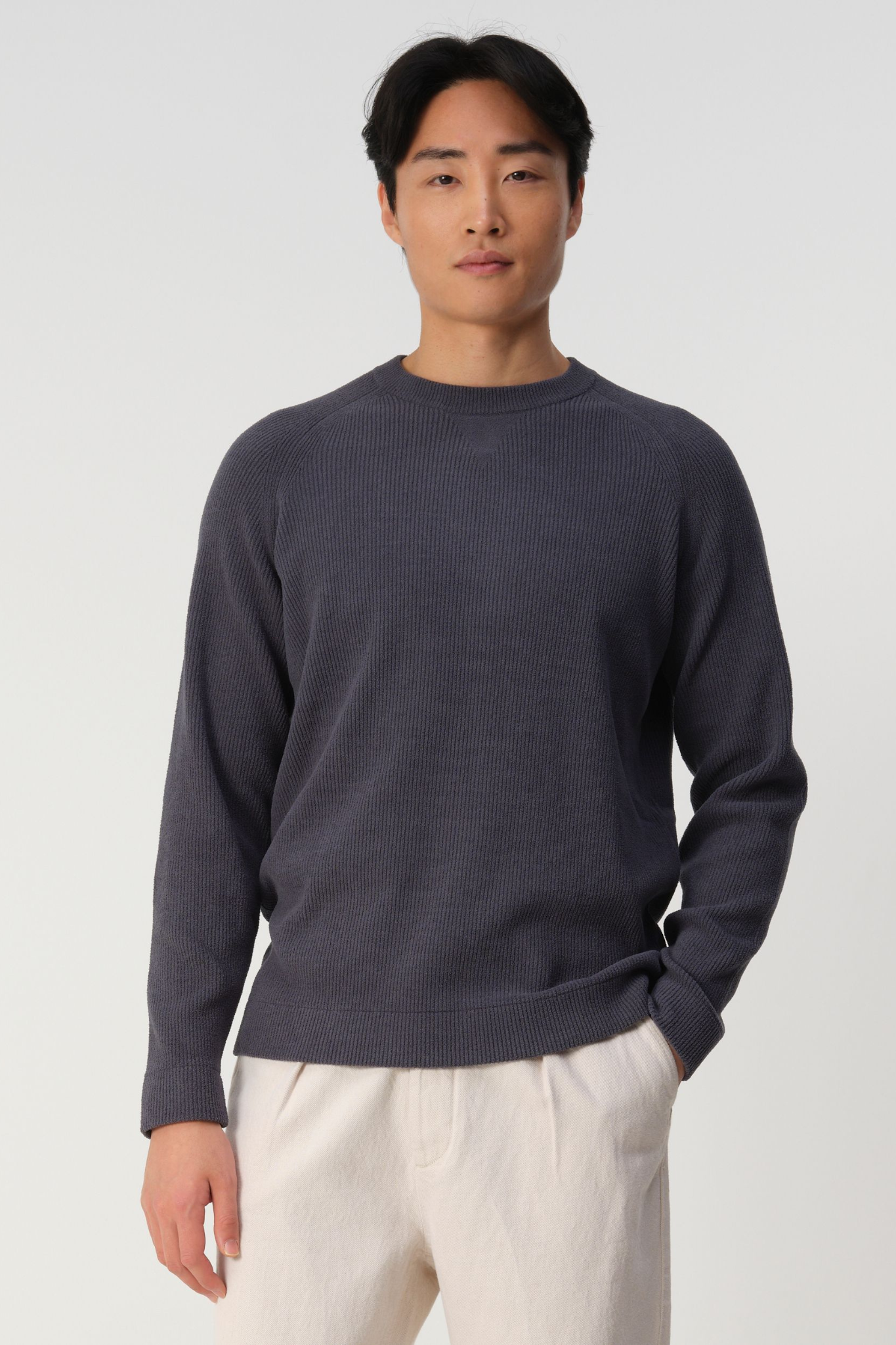 RAMIL ROUND NECK SWEATER - OMBRE BLUE