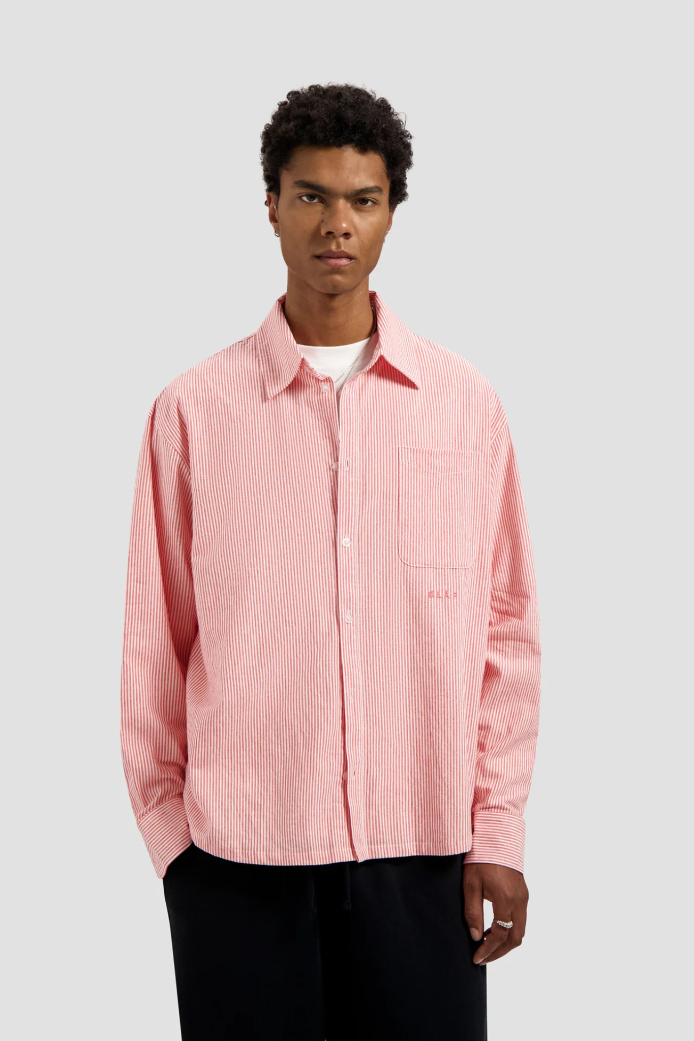 OVERSIZED STRIPE OXFORD SHIRT - BURNT CORAL