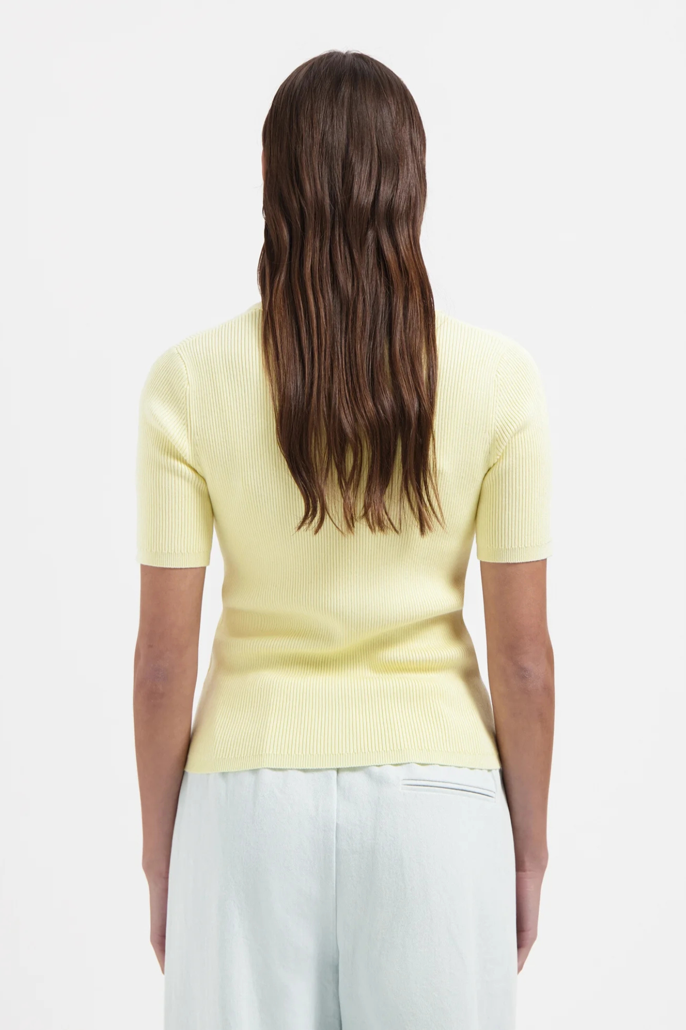 LIZ SS POLO KNIT - LIGHT YELLOW