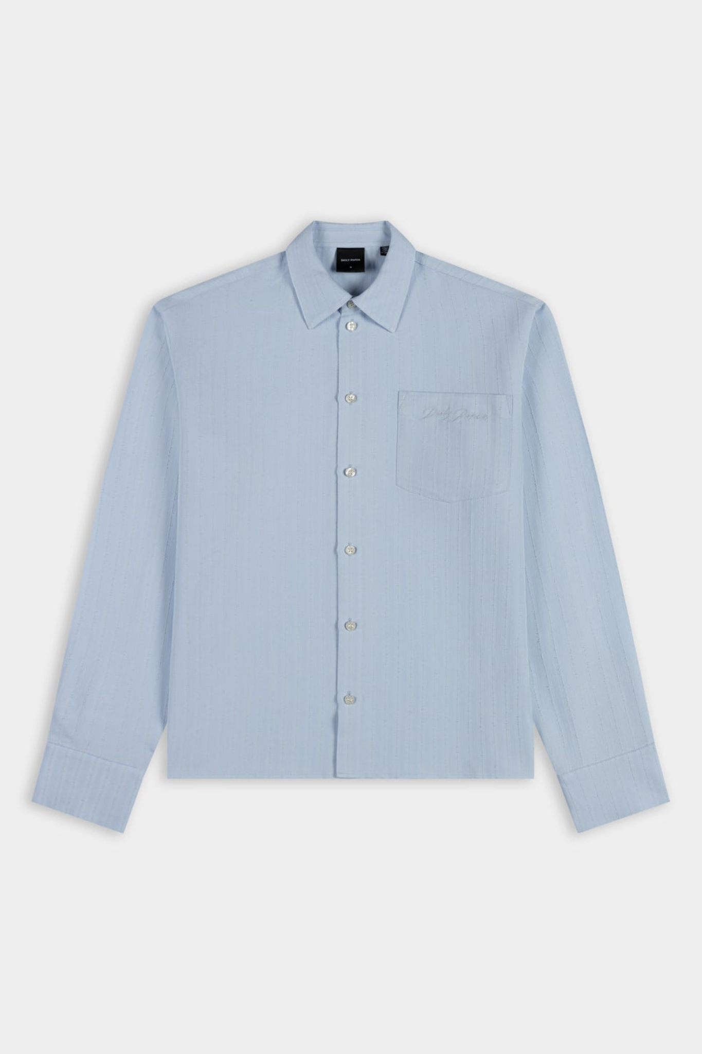 TEXTURED STRIPE LS SHIRT - LIGHT BLUE