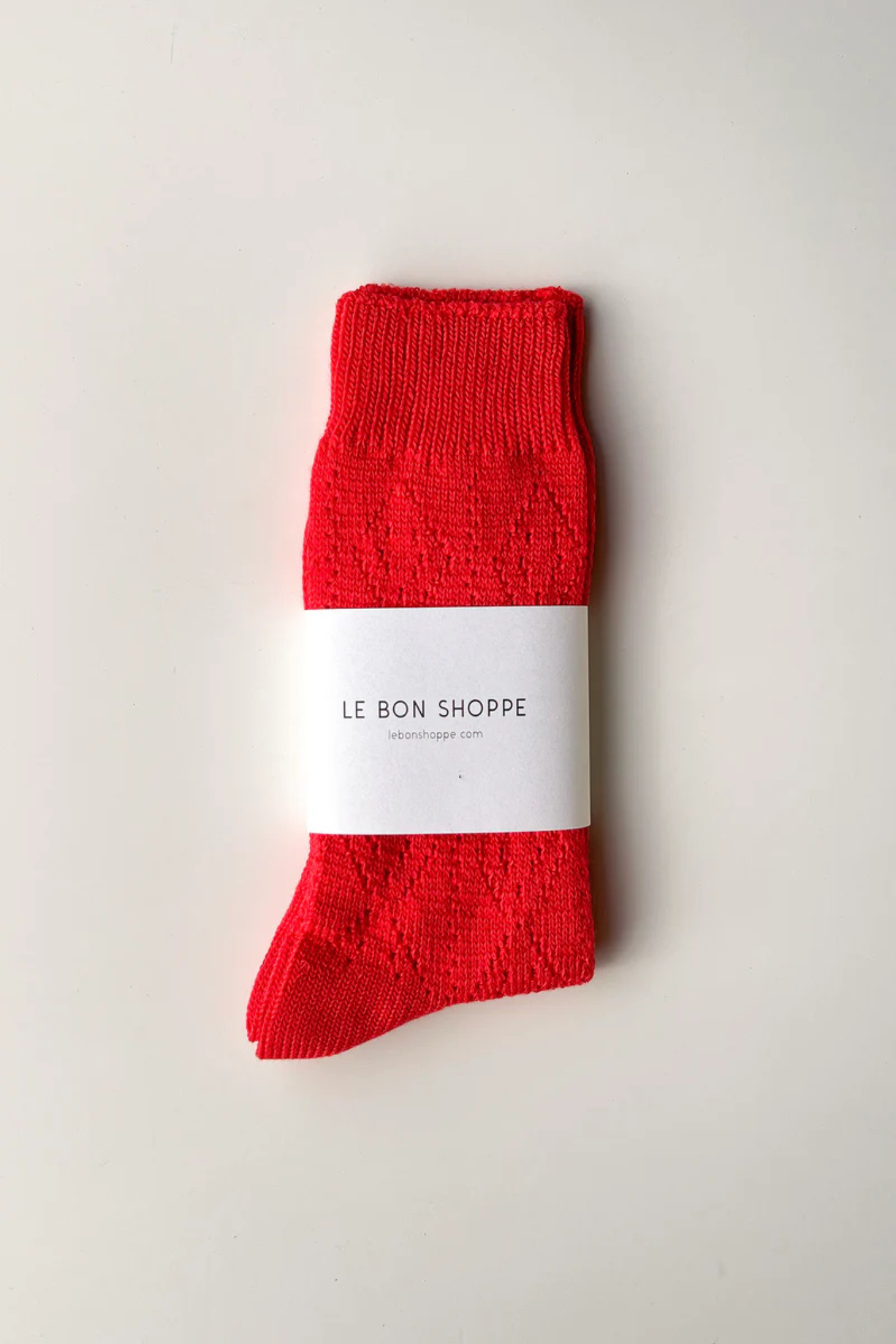 MODAL EYELET SOCKS - POPPY RED