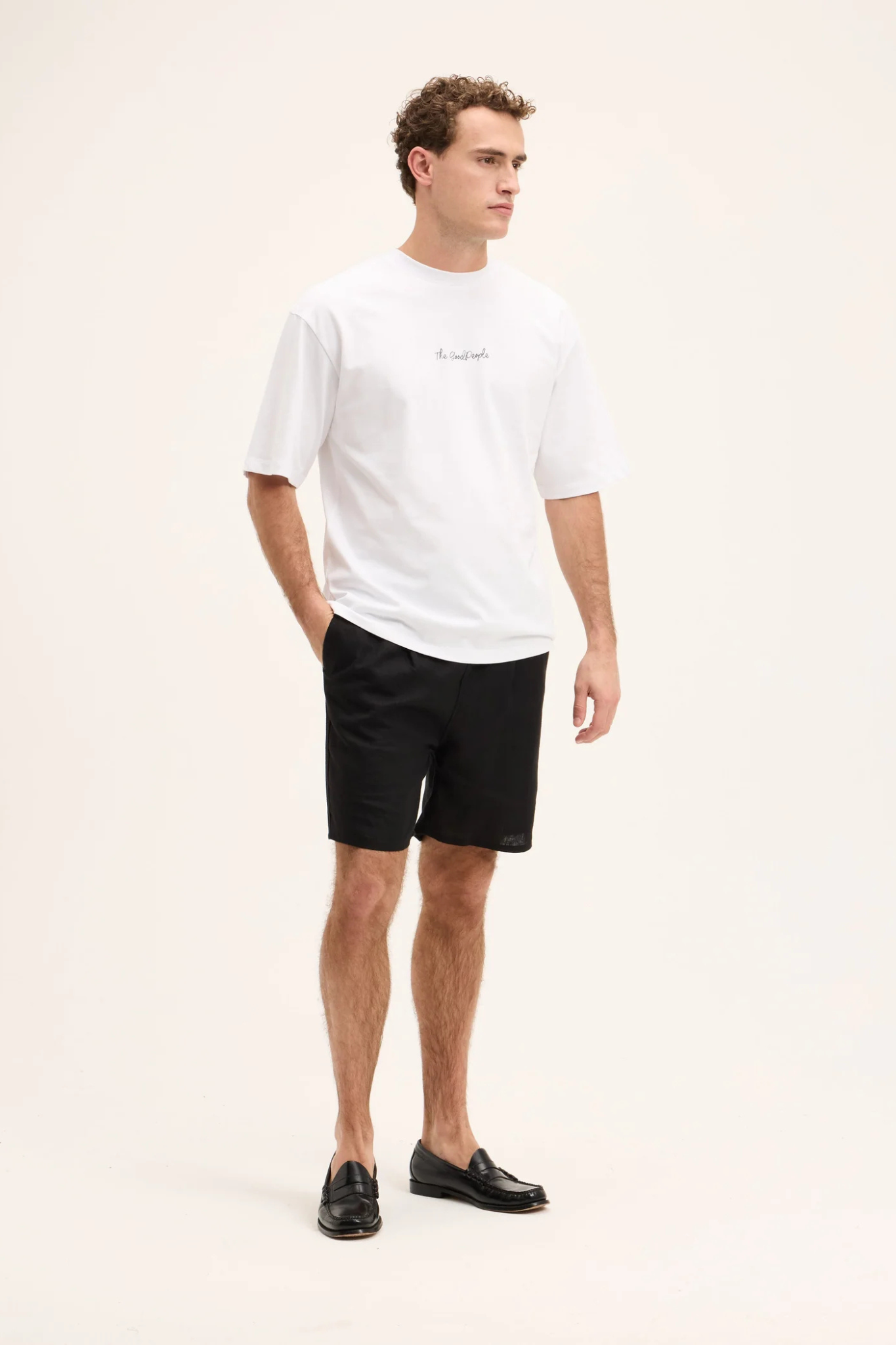 HLIN LINEN SHORT - BLACK