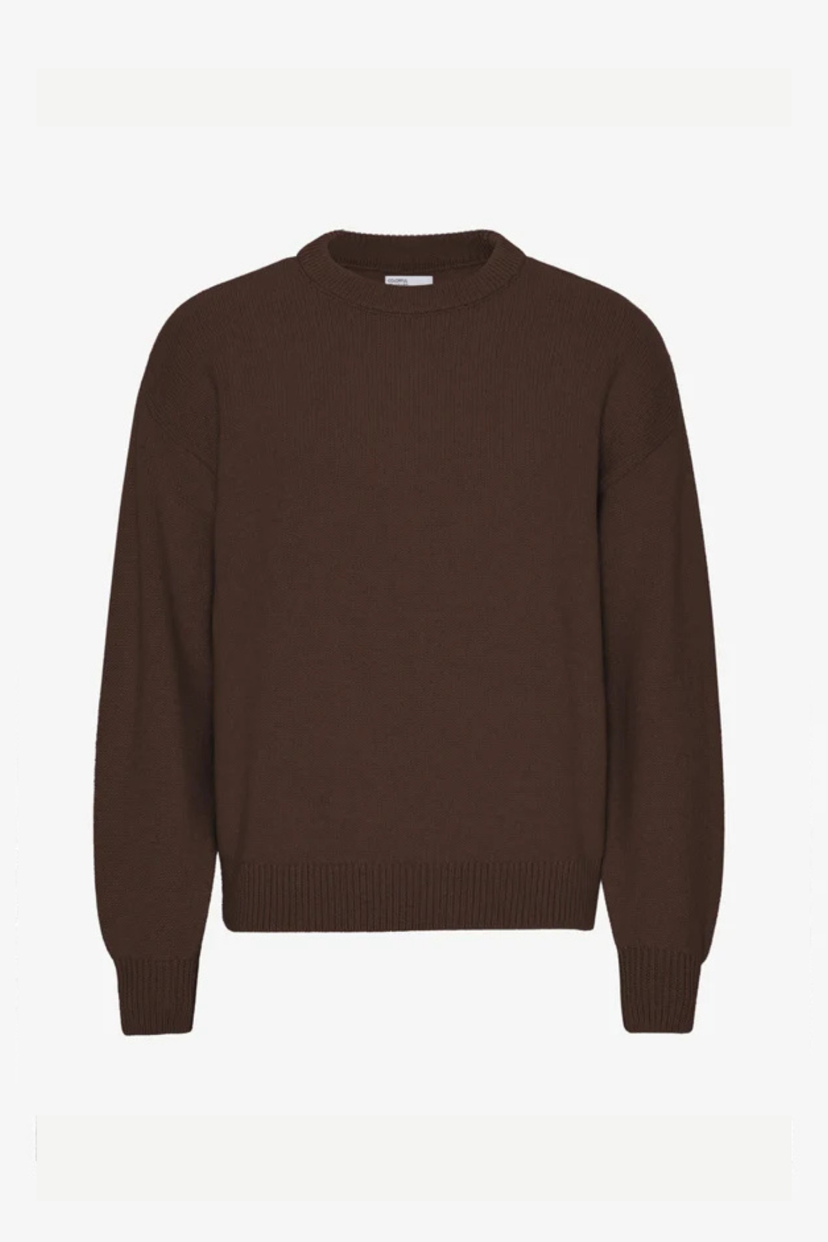 OVERSIZED MERINO WOOL CREW - COFFEE BROWN