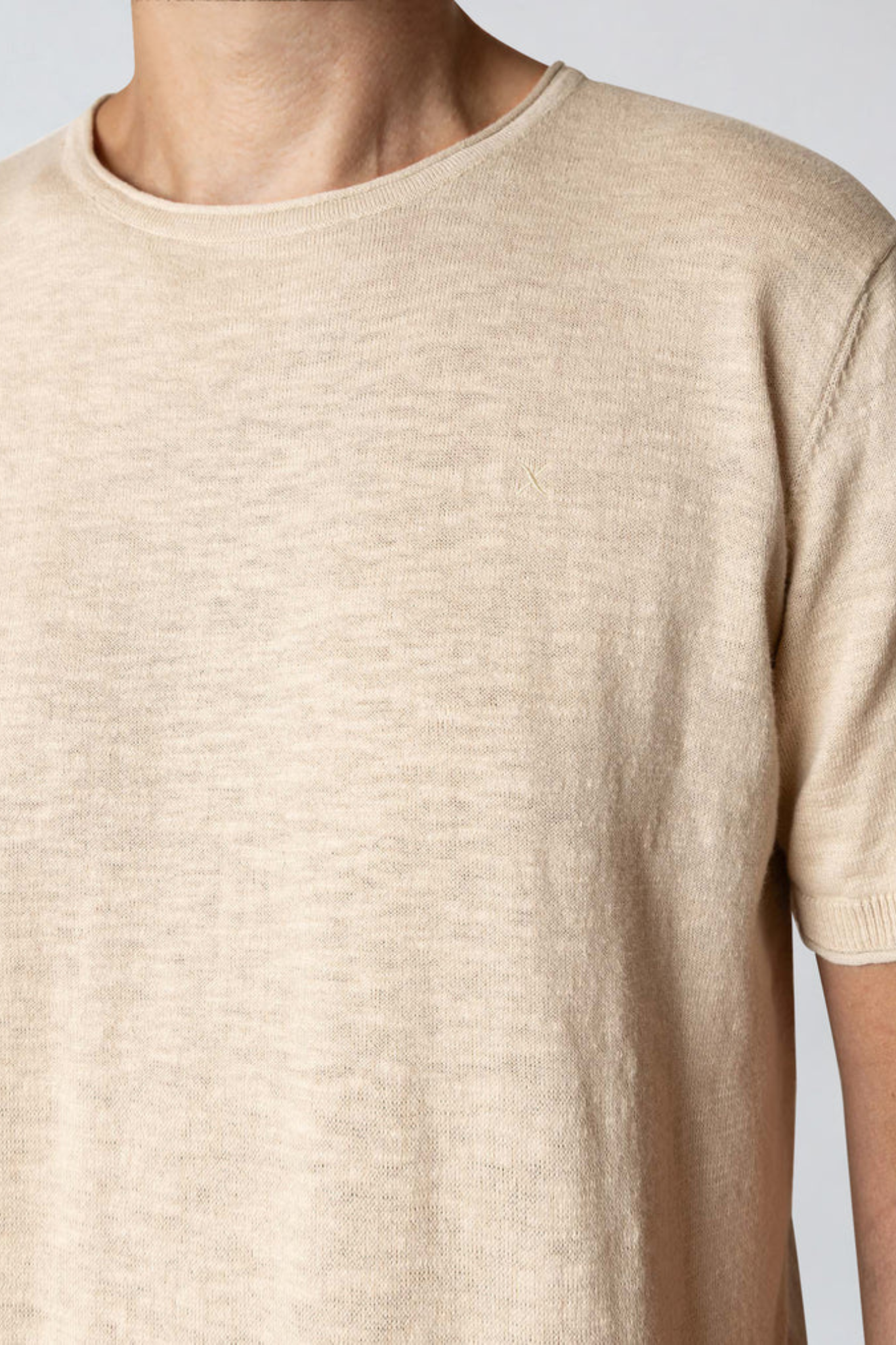 THOMAS KNITTED STRIPE T-SHIRT - ECRU