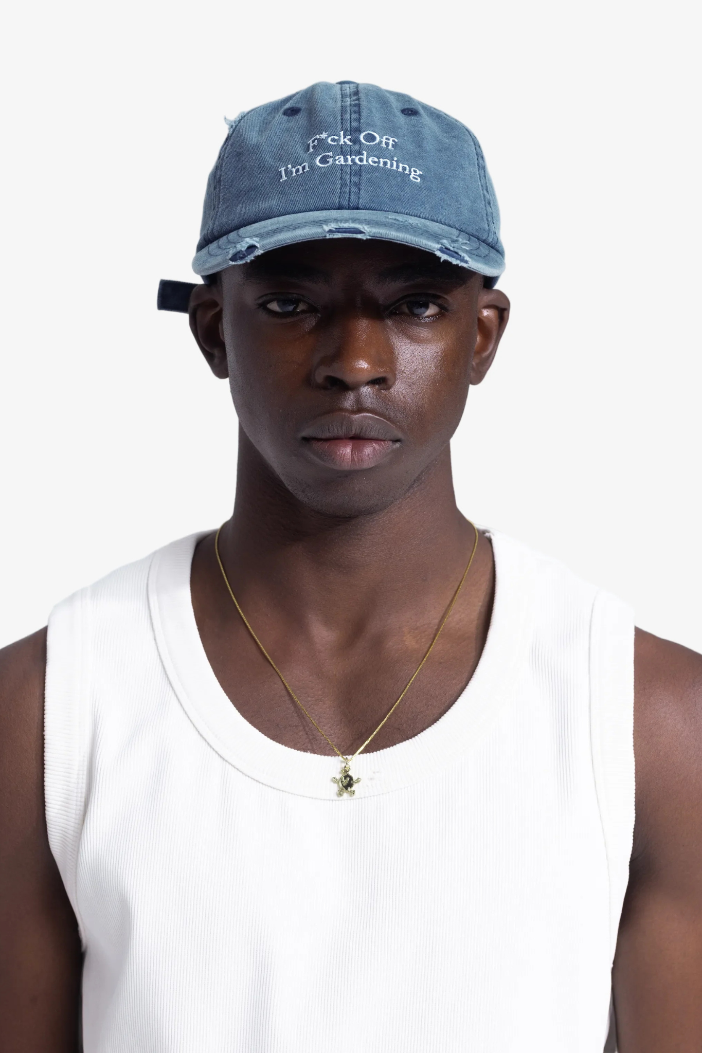 DISTRESSED F*CK OFF I'M GARDENING CAP - WASHED NAVY