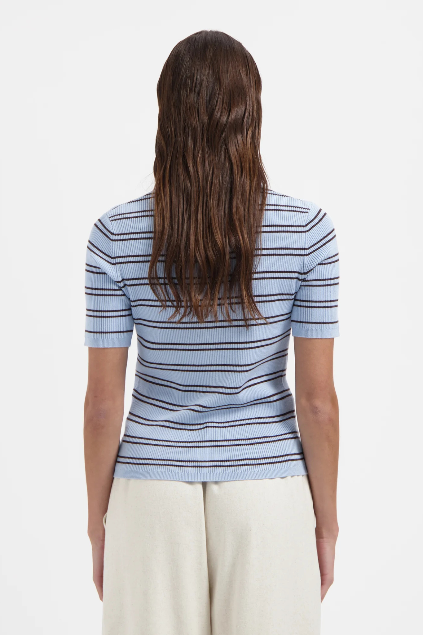LIZ SS POLO KNIT - LIGHT BLUE