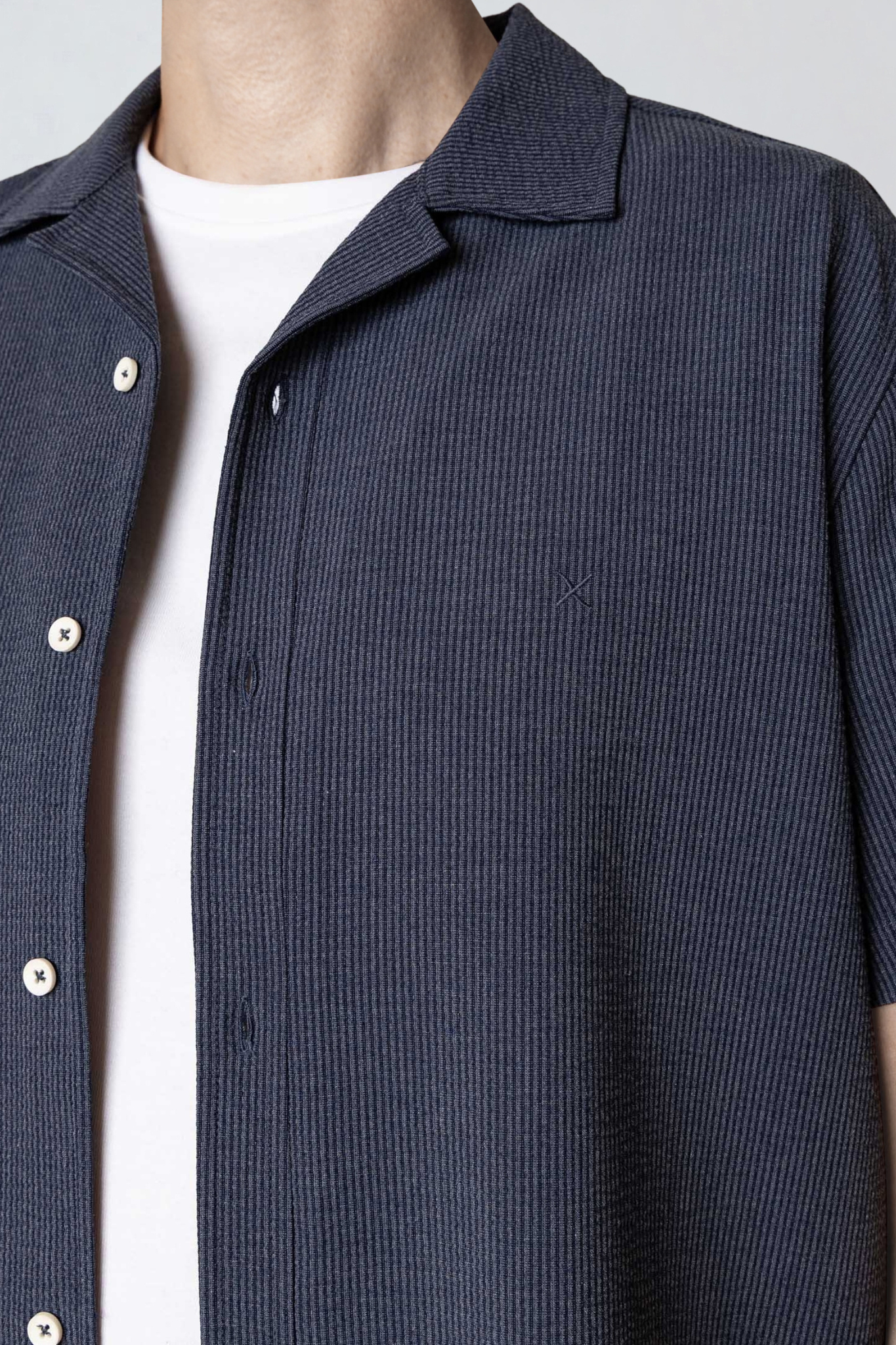 BOWLING ERICO STRIPED S/S SHIRT - NAVY