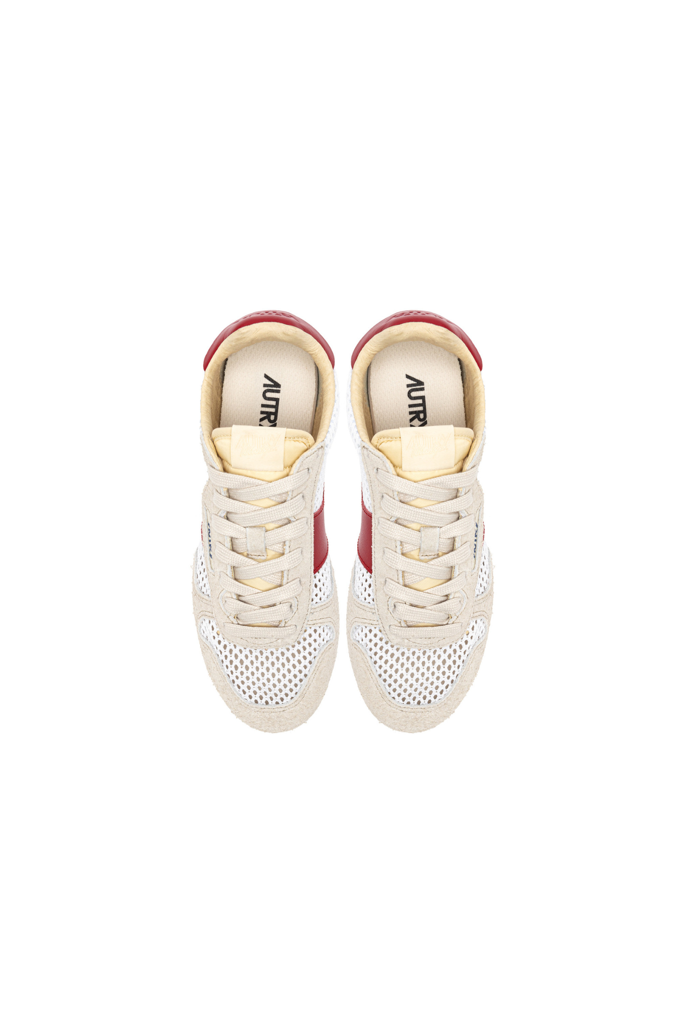 WSLW-KD05 - WINDSPIN LOW WOMEN SNEAKERS - KNIT/SUELEA WHT/RED