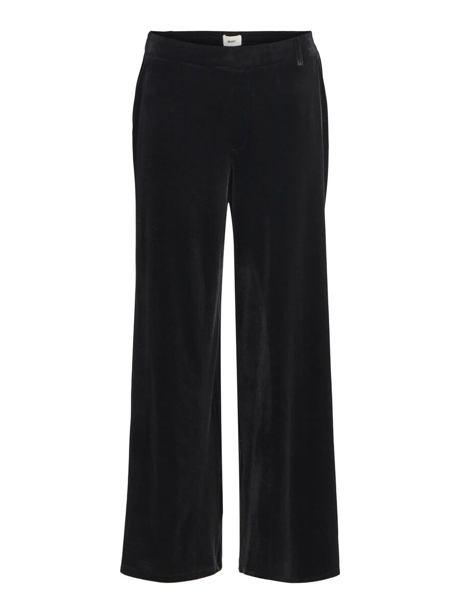 OBJLISA VELVET MW WIDE PANTS