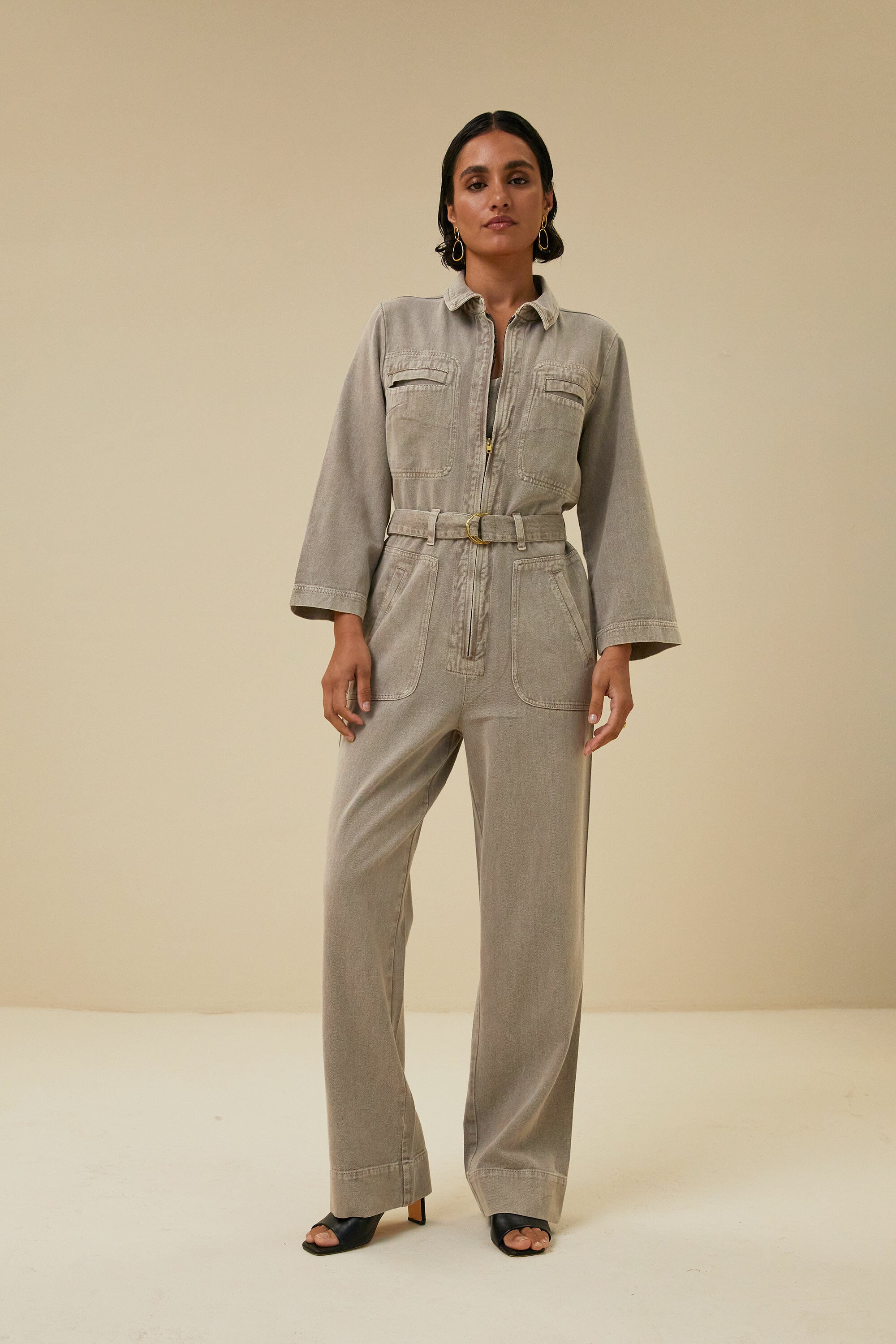 LOUISE TWILL SUIT JUMPSUIT