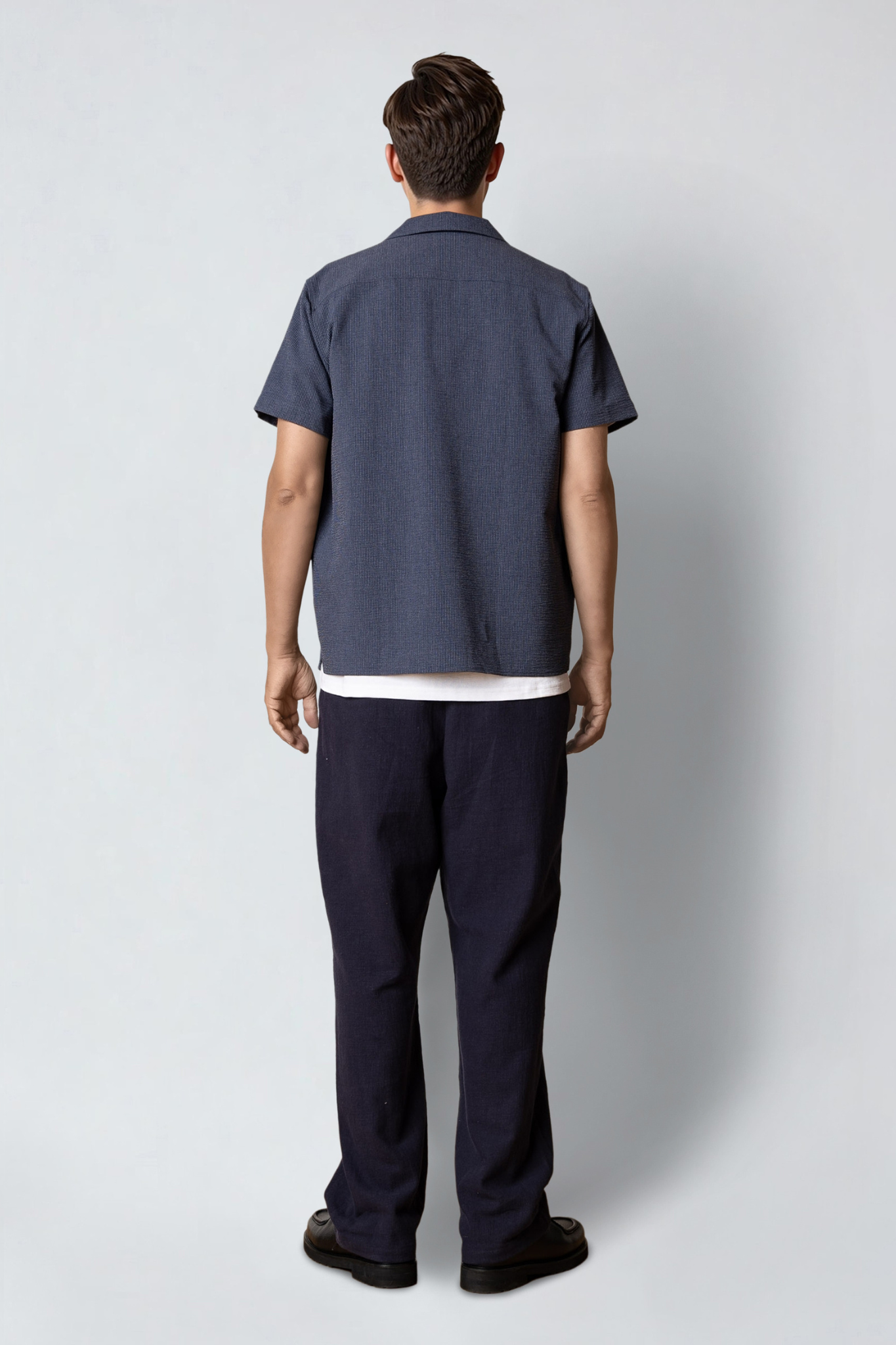 BOWLING ERICO STRIPED S/S SHIRT - NAVY