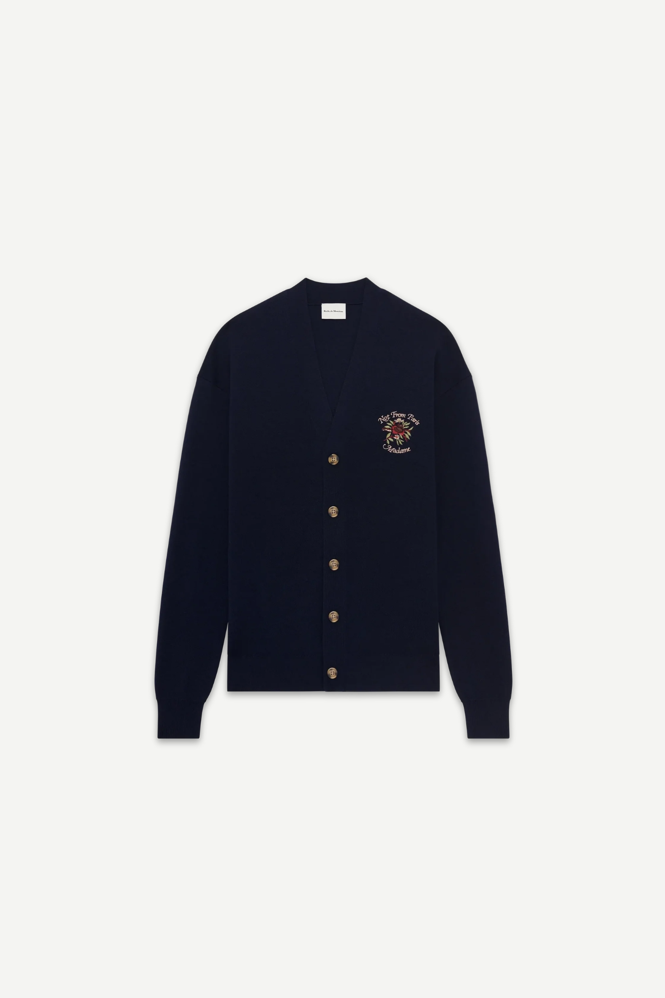 LE CARDIGAN SLOGAN ROSE - NAVY