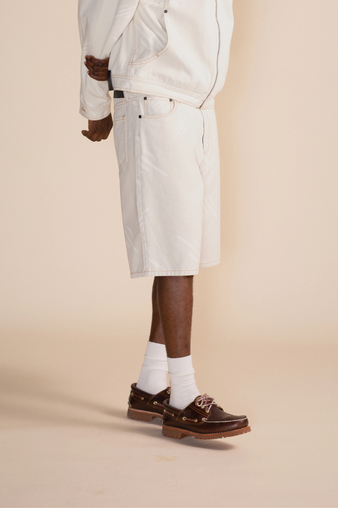 MONOGRAM CANVAS SHORTS - FOGGY DEW